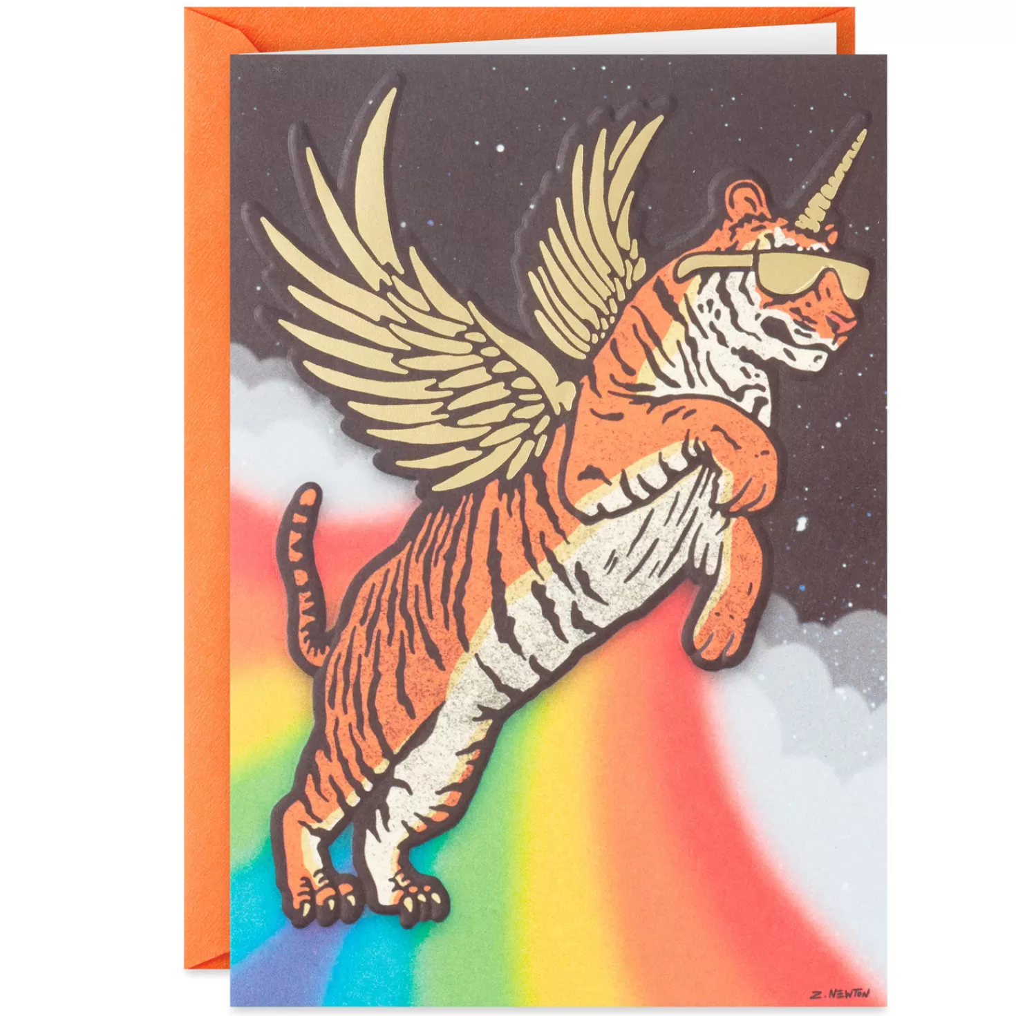 Fashion Almost Too Awesome Flying Tiger Card Encouragement