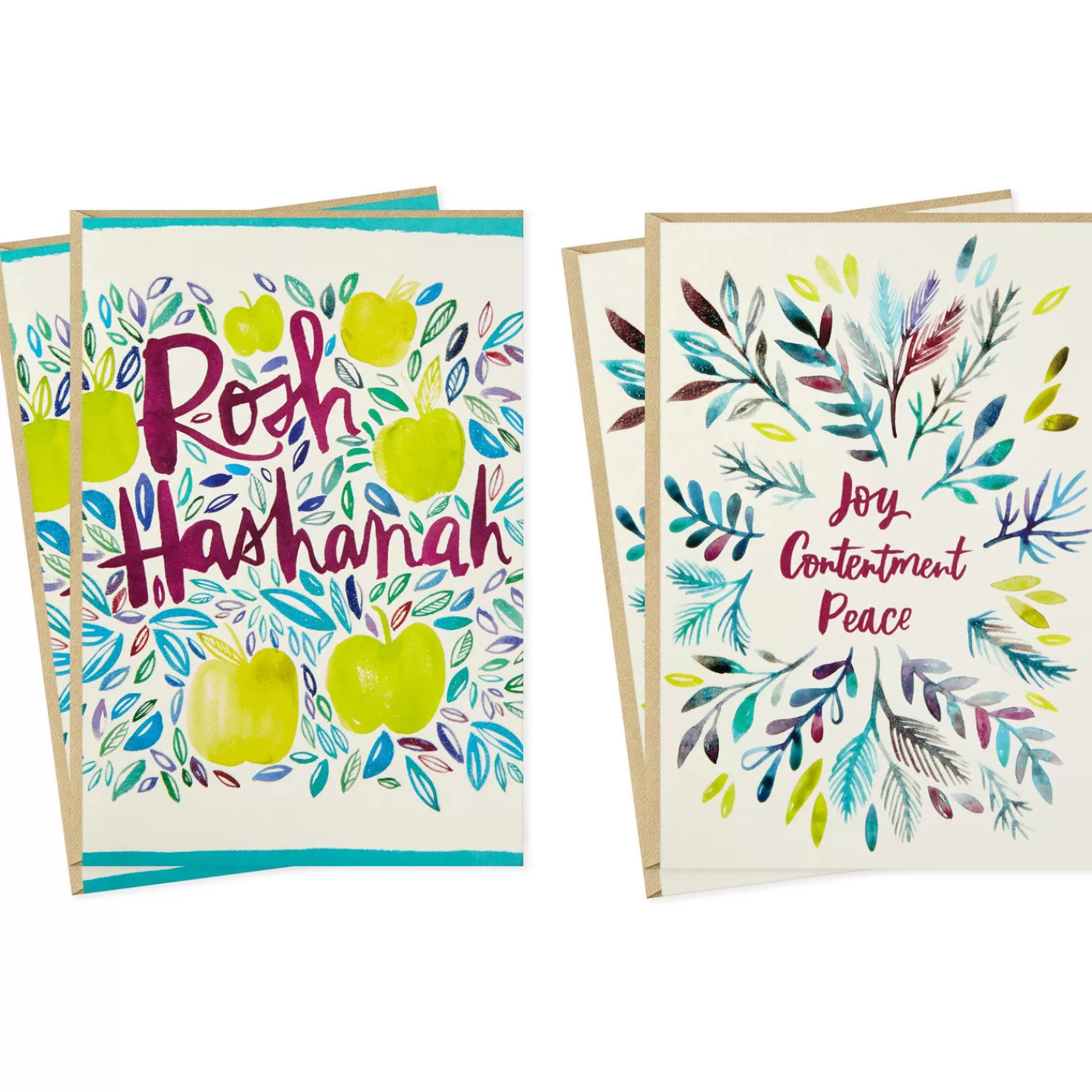 Rosh Hashanah (9/16)>Hallmark Apples And Leaves Rosh Hashanah Cards, Pack Of 6