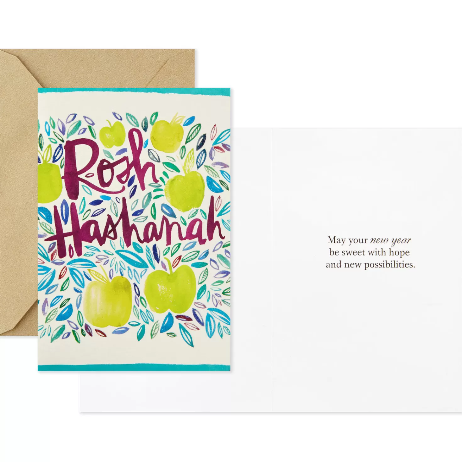 Rosh Hashanah (9/16)>Hallmark Apples And Leaves Rosh Hashanah Cards, Pack Of 6