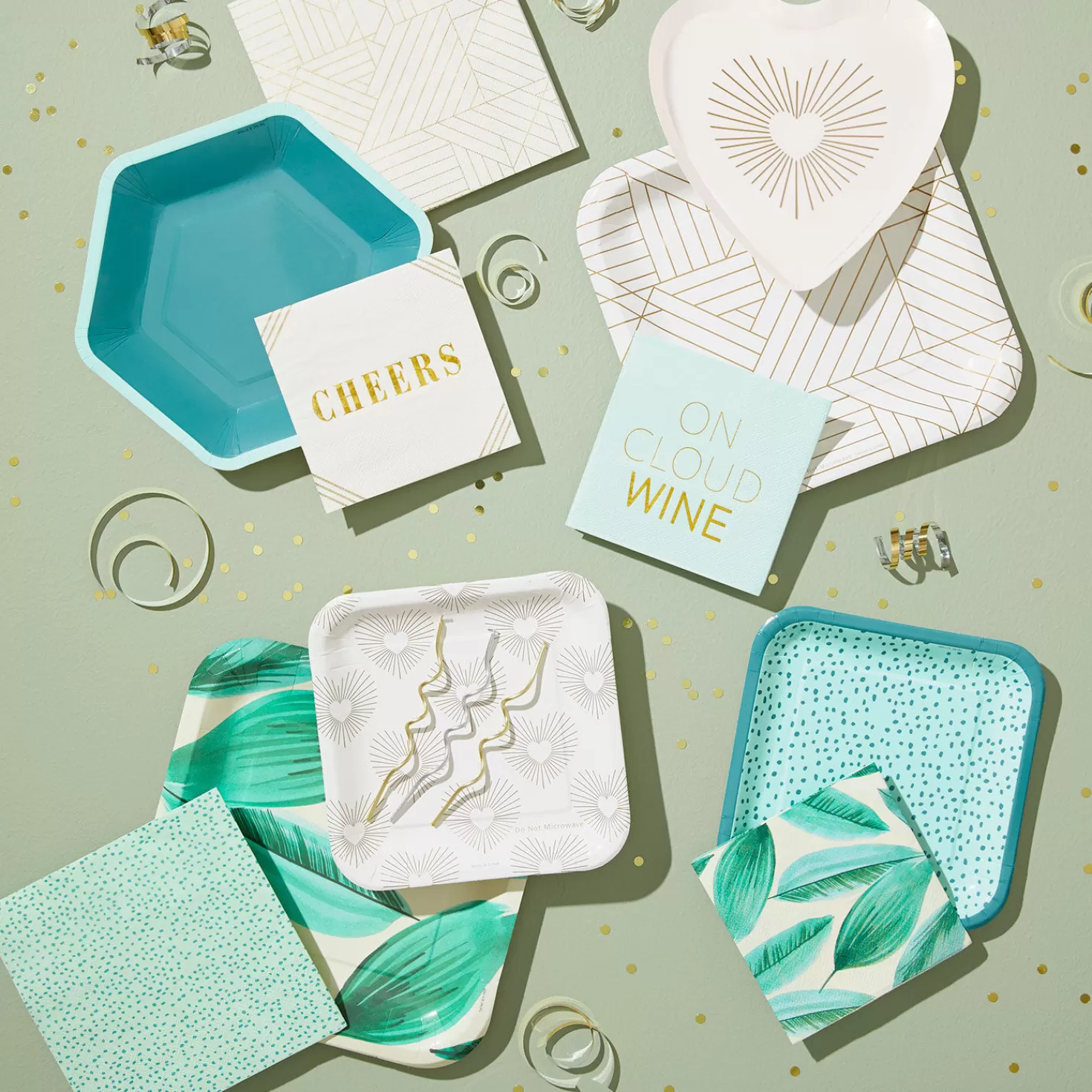 Outlet Aqua With Green Dots Dinner Napkins, Set Of 16 Wedding