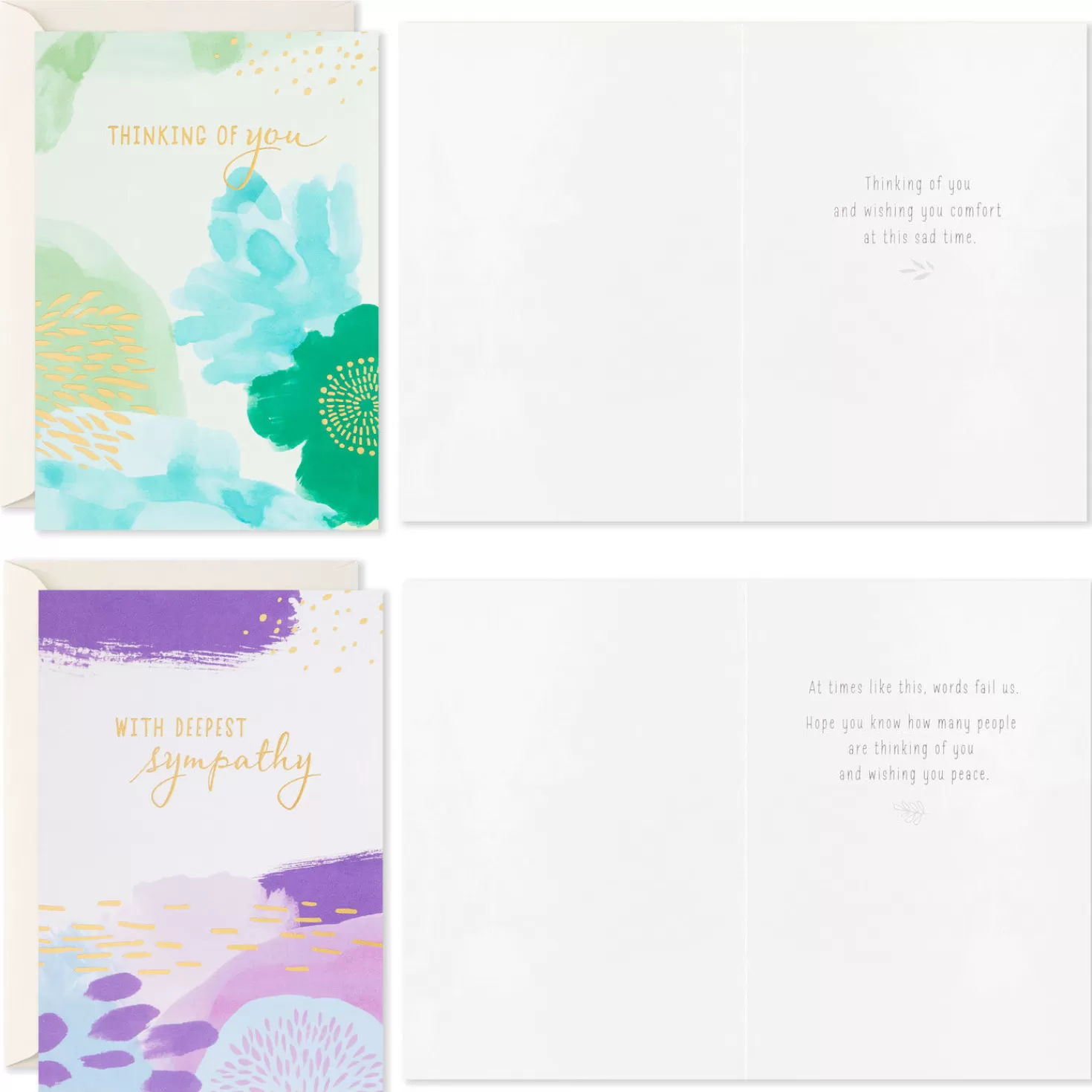 Fashion Assorted Abstract Nature Designs Boxed Sympathy Cards, Pack Of 16 Sympathy
