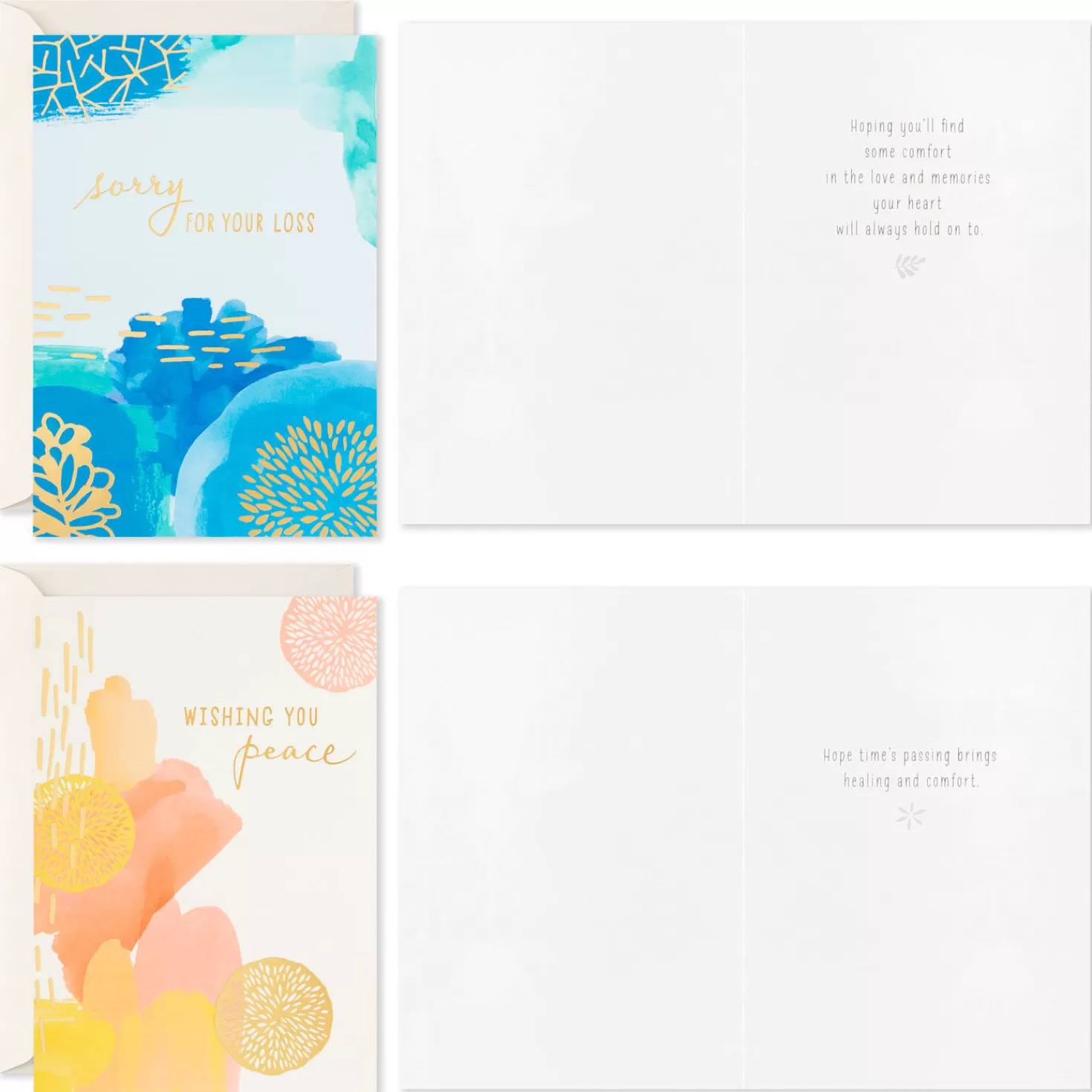 Fashion Assorted Abstract Nature Designs Boxed Sympathy Cards, Pack Of 16 Sympathy