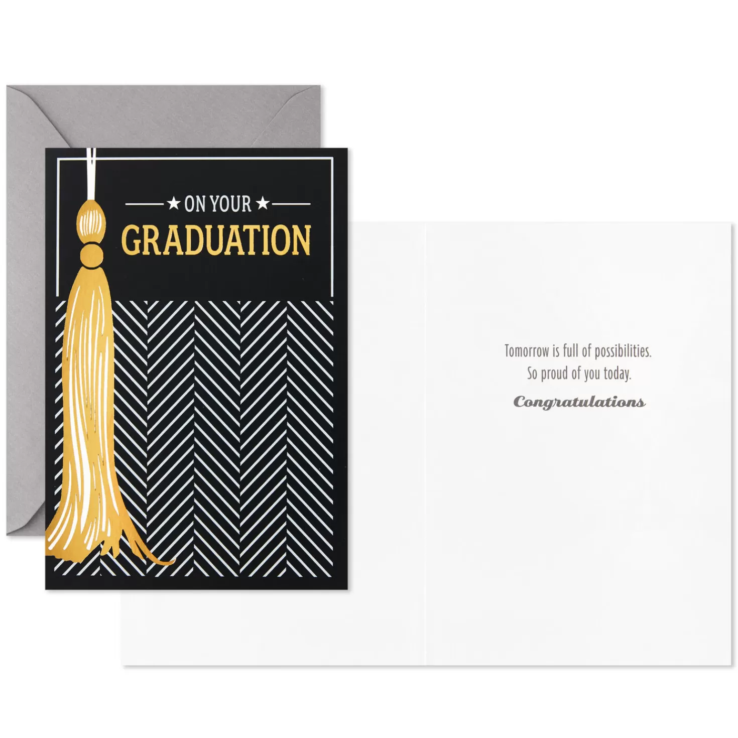 Online Assorted Black, White And Gold Graduation Cards, Pack Of 12 Graduation
