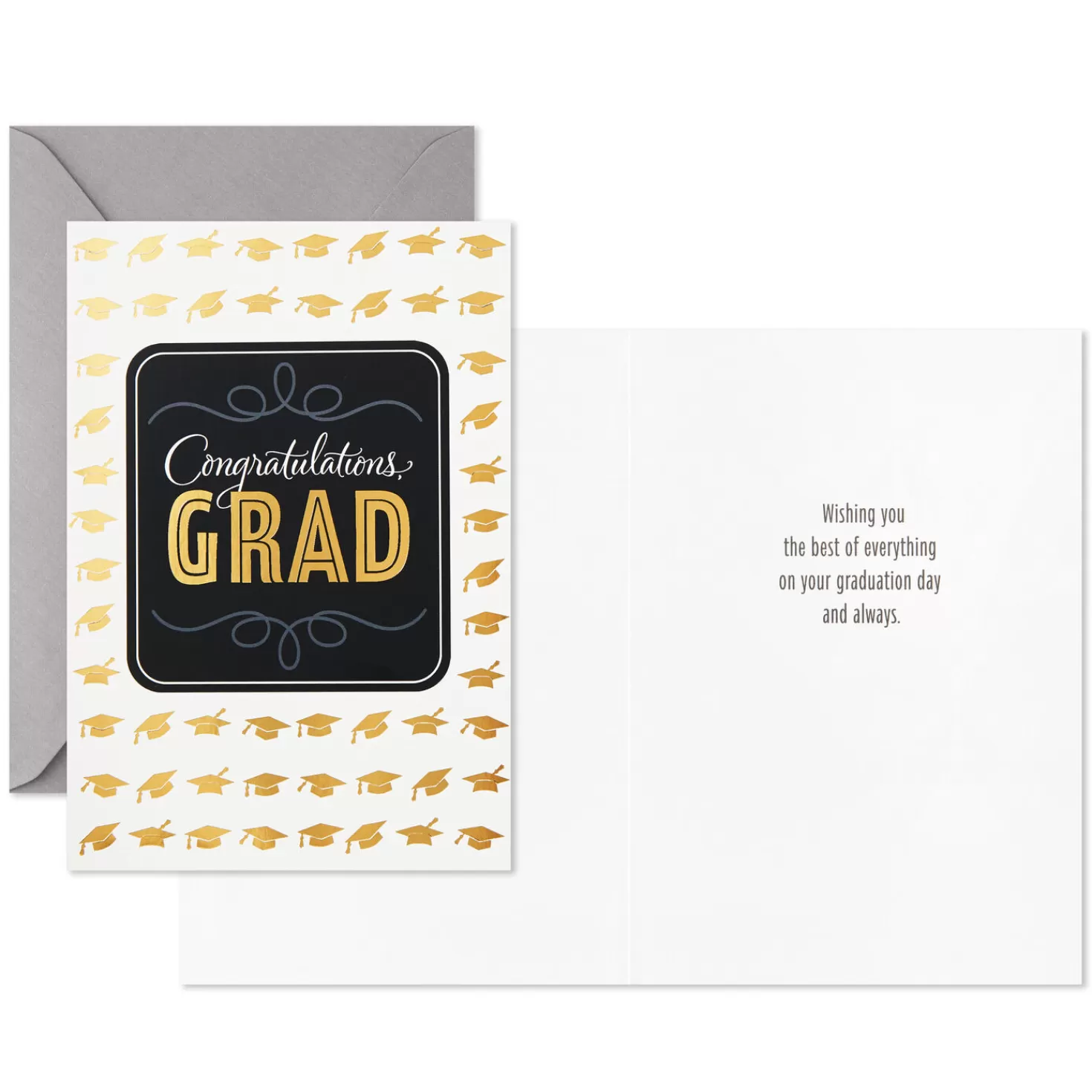 Online Assorted Black, White And Gold Graduation Cards, Pack Of 12 Graduation