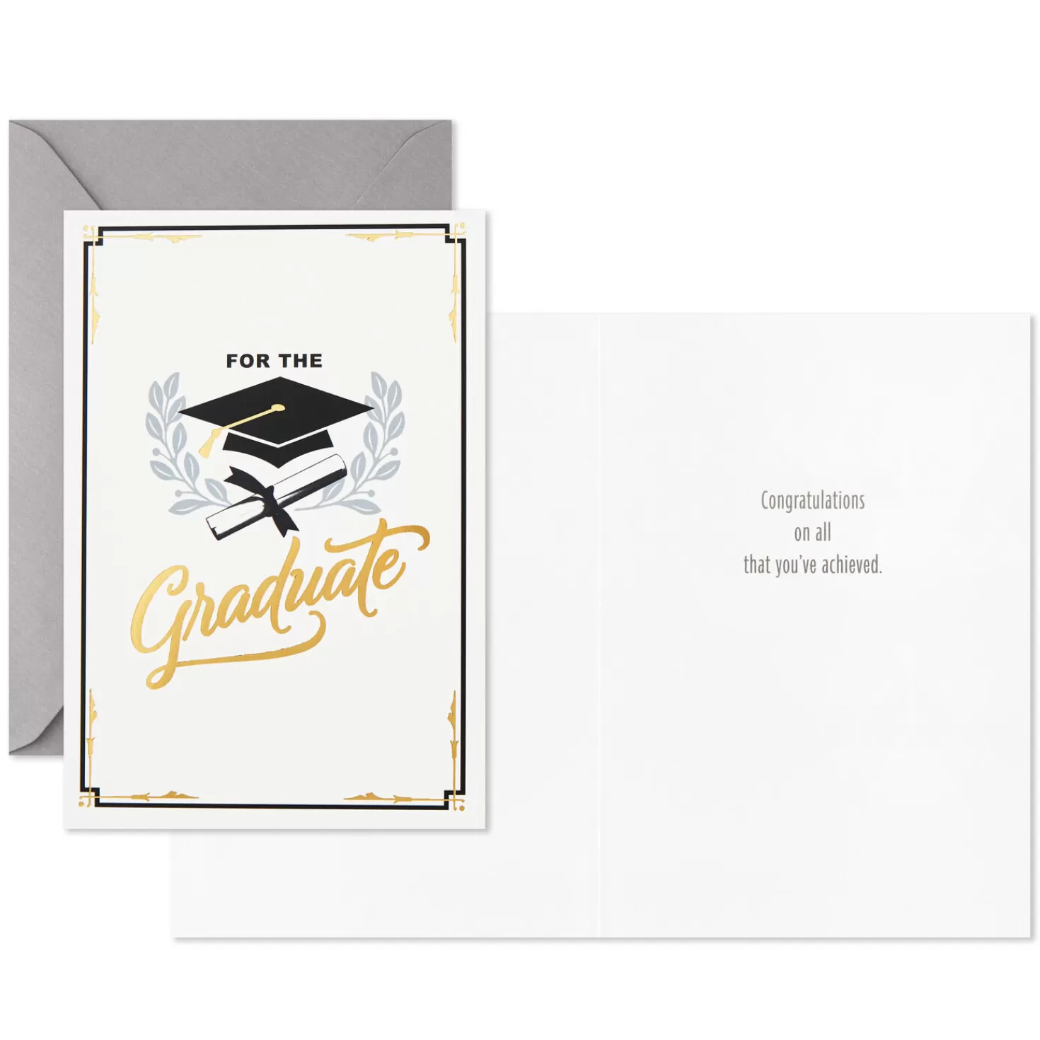 Online Assorted Black, White And Gold Graduation Cards, Pack Of 12 Graduation