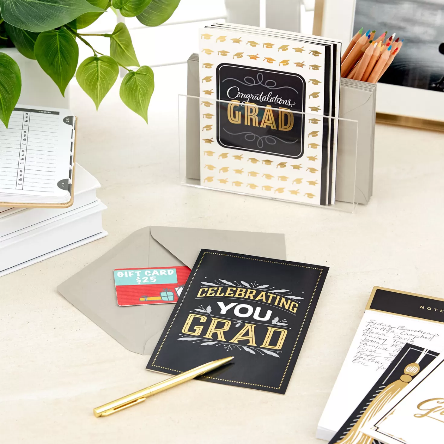 Online Assorted Black, White And Gold Graduation Cards, Pack Of 12 Graduation