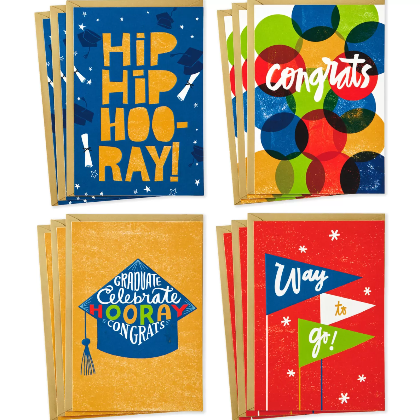 Sale Assorted Bold And Bright Graduation Cards, Box Of 12 Graduation