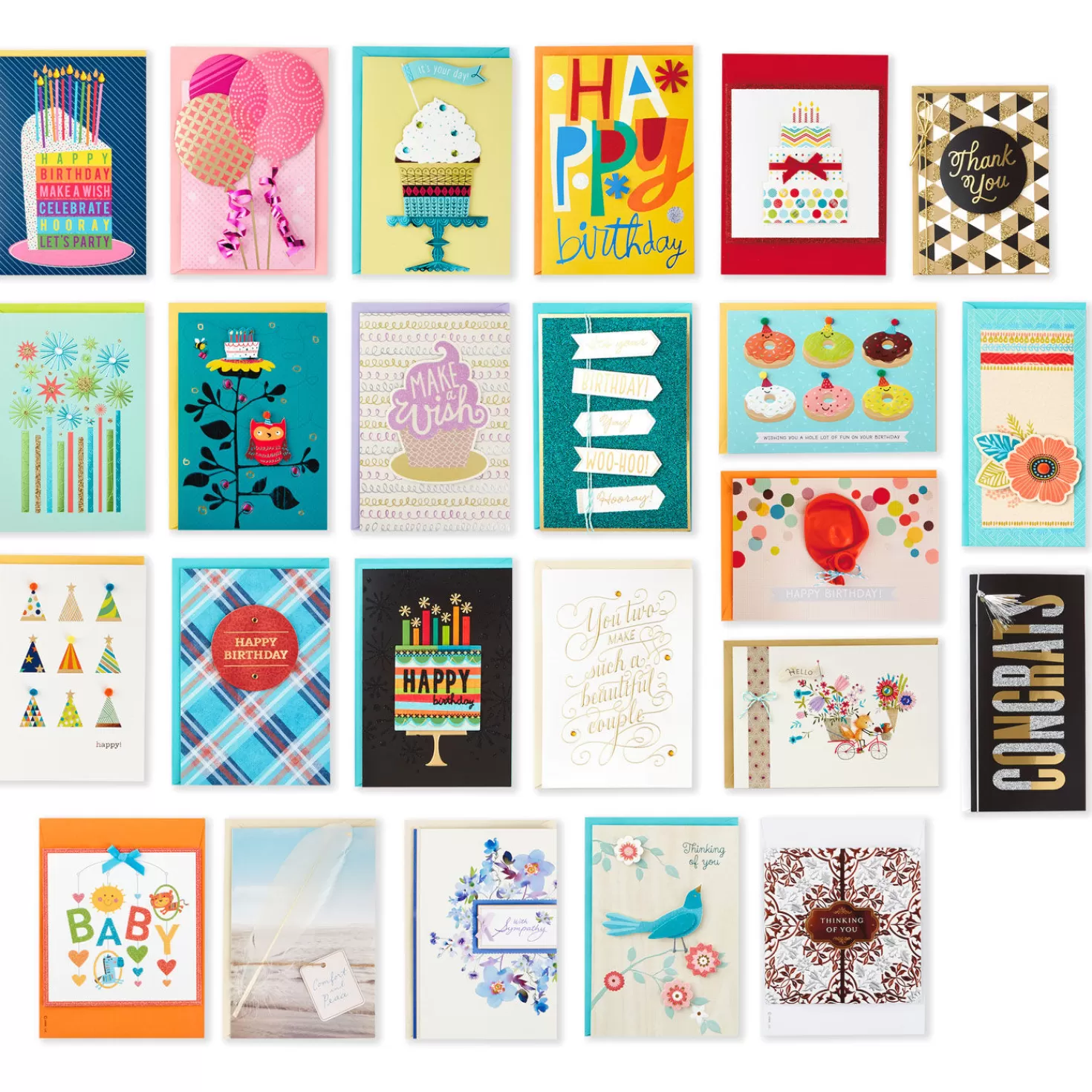 Birthday>Hallmark Assorted Cards For All Occasions In Floral Organizer Box, Box Of 24
