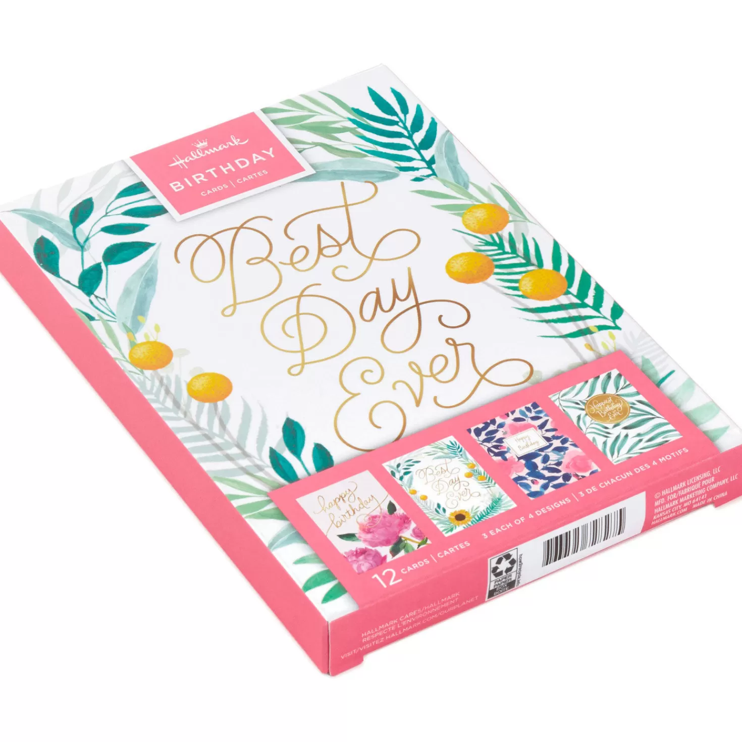 Birthday>Hallmark Assorted Floral Birthday Cards, Pack Of 12