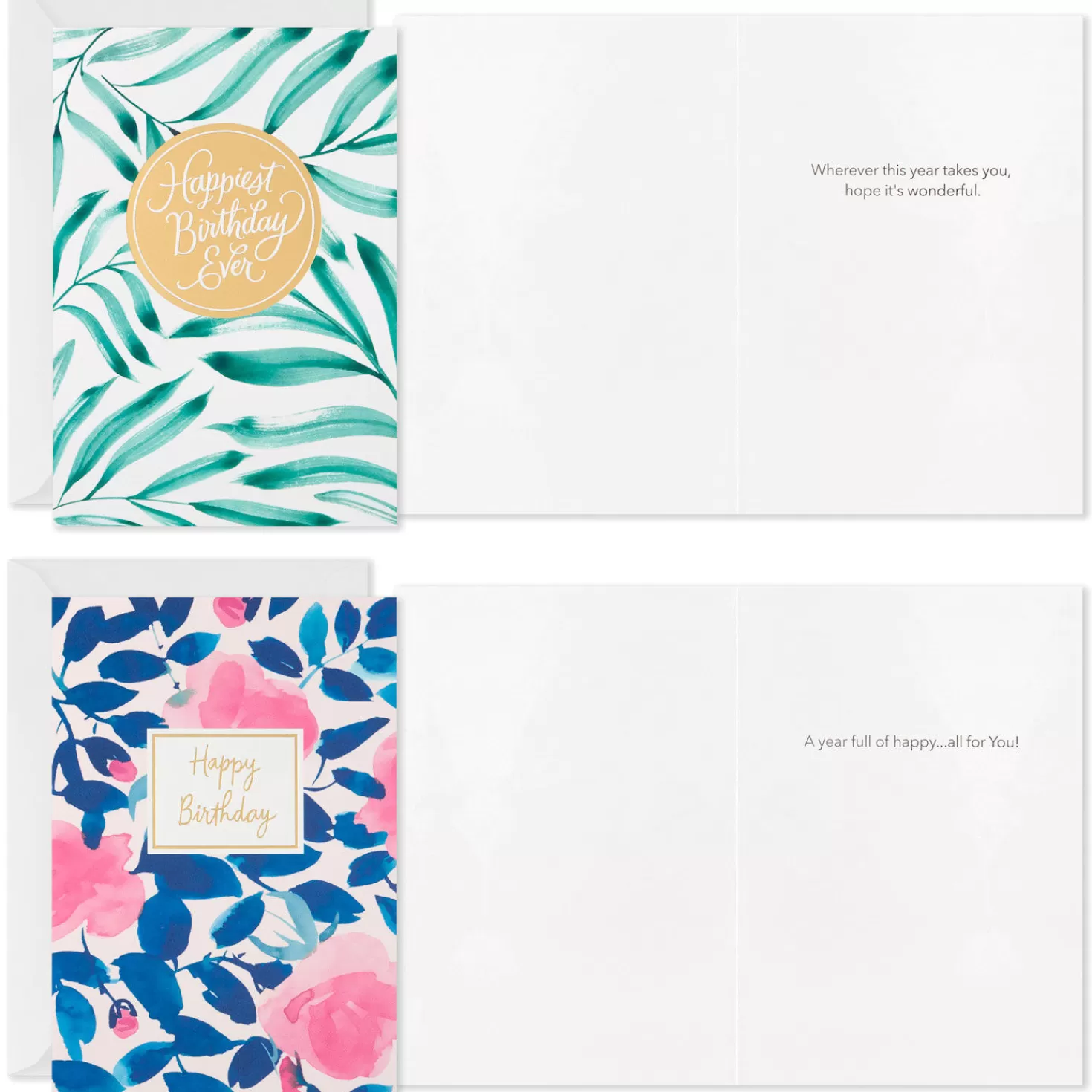 Birthday>Hallmark Assorted Floral Birthday Cards, Pack Of 12