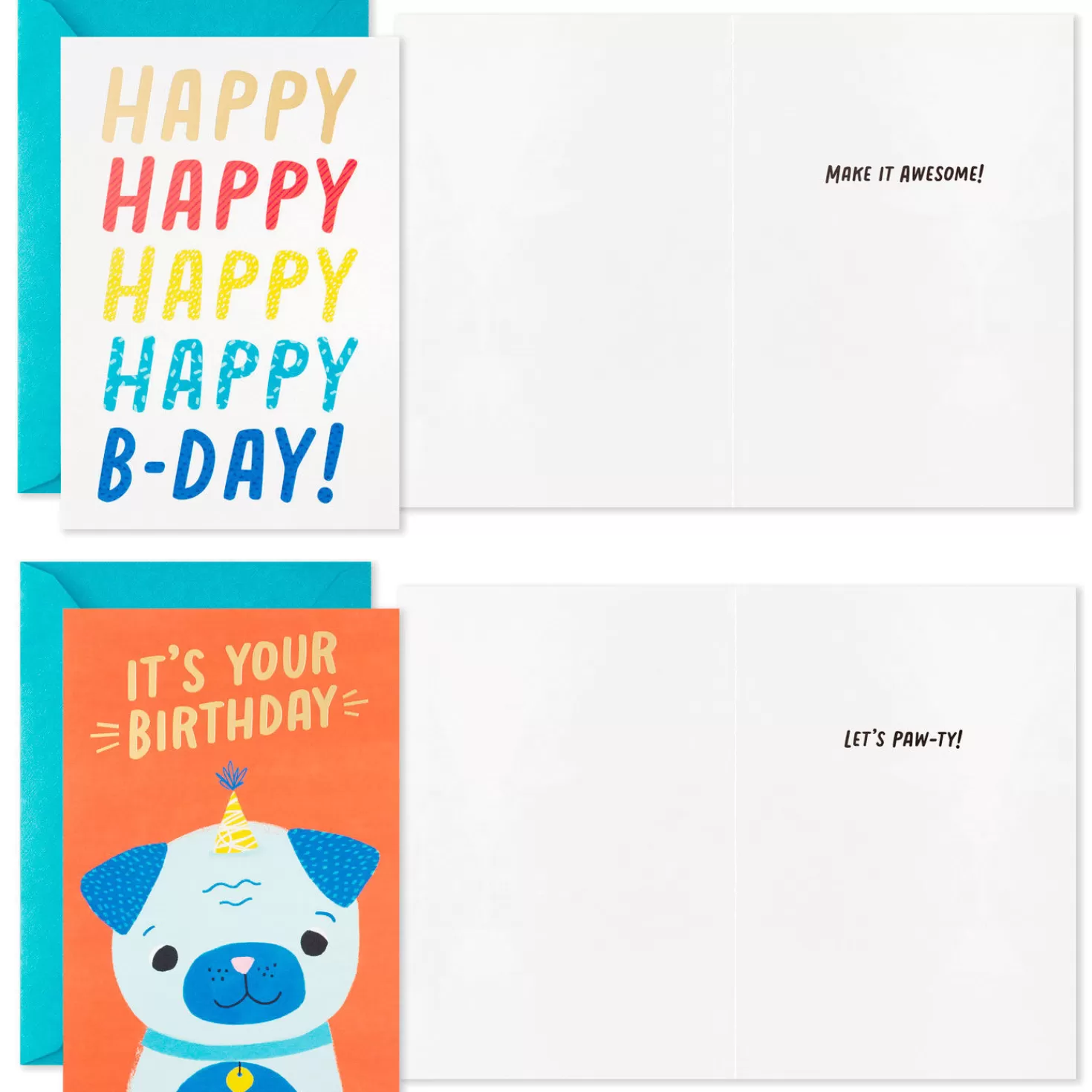 Birthday>Hallmark Assorted Fun Illustrations Birthday Cards, Pack Of 12