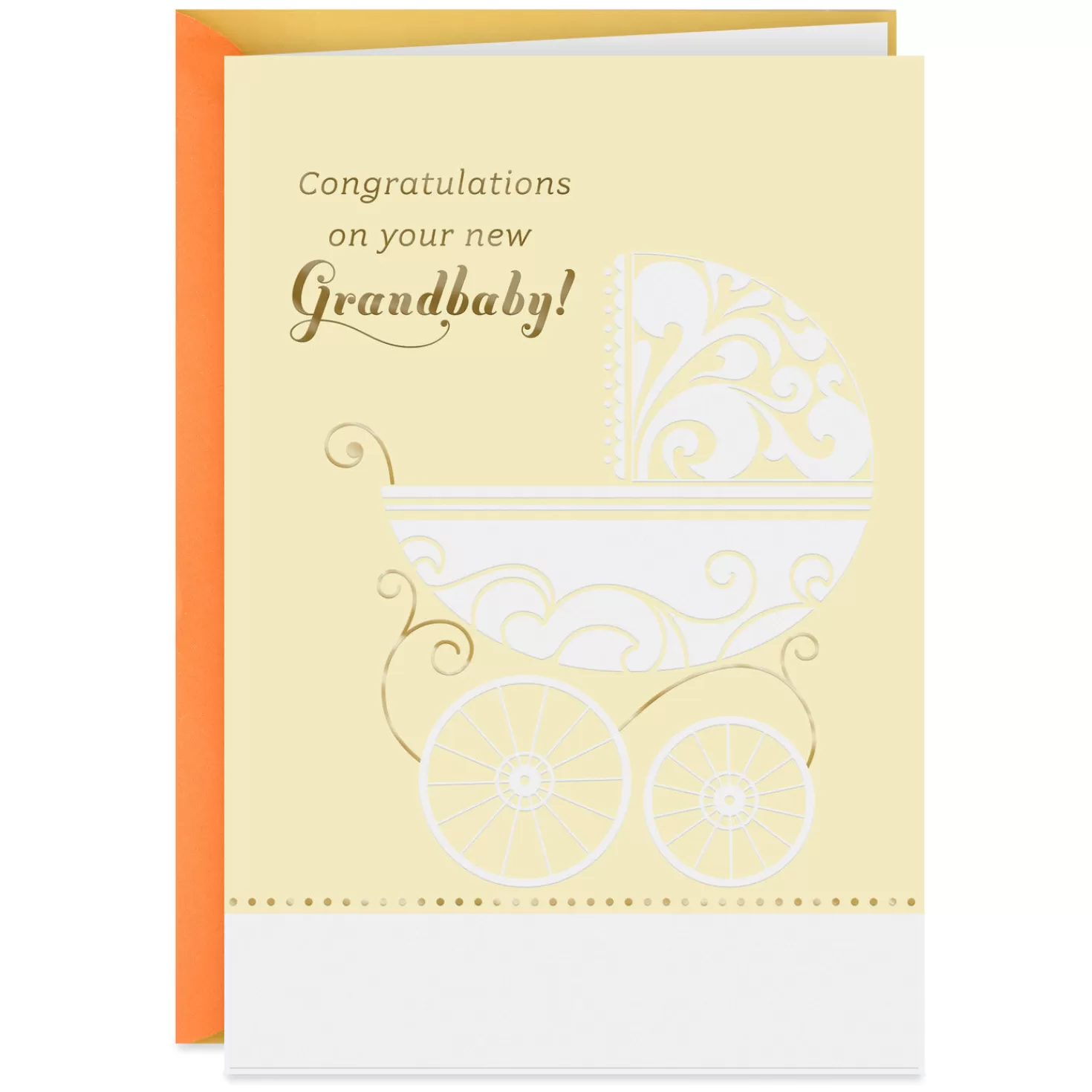 Baby>Hallmark Baby Carriage New Baby Card For Grandparents