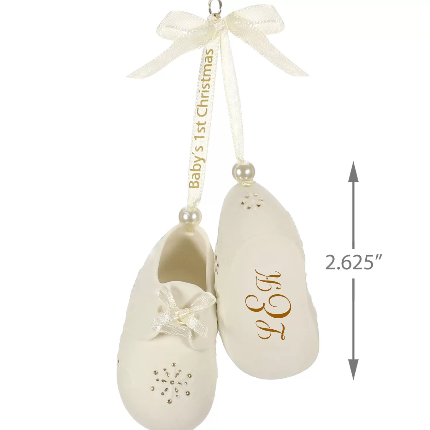 Baby>Hallmark Baby's First Christmas Monogram Booties Porcelain Personalized Ornament