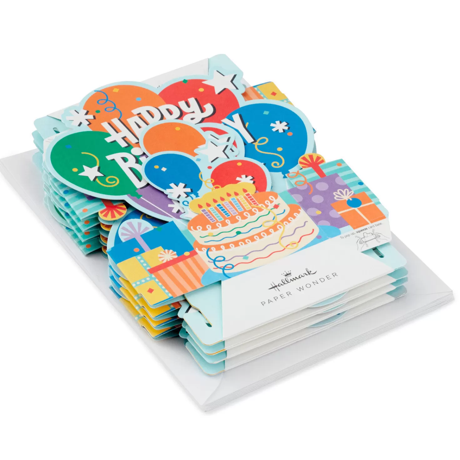 Birthday>Hallmark Balloon Bouquet Boxed Pop-Up Birthday Cards, Pack Of 8