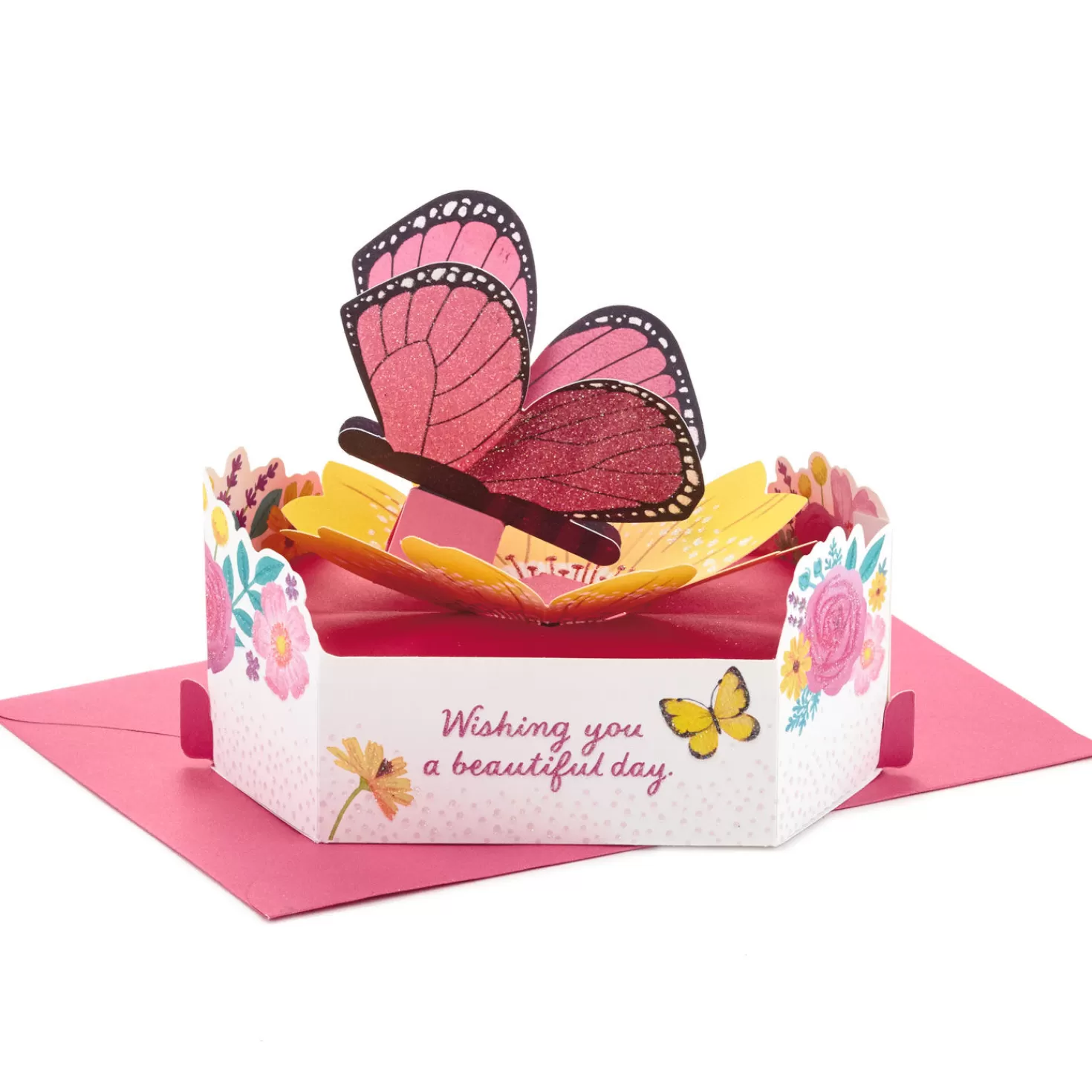 Store Beautiful Day Butterfly And Flowers 3D Pop-Up Card Encouragement