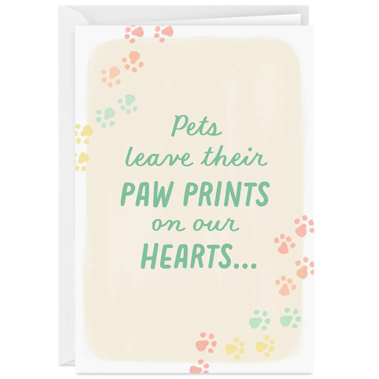 Store Beloved Paw Prints Folded Pet Sympathy Photo Card Sympathy