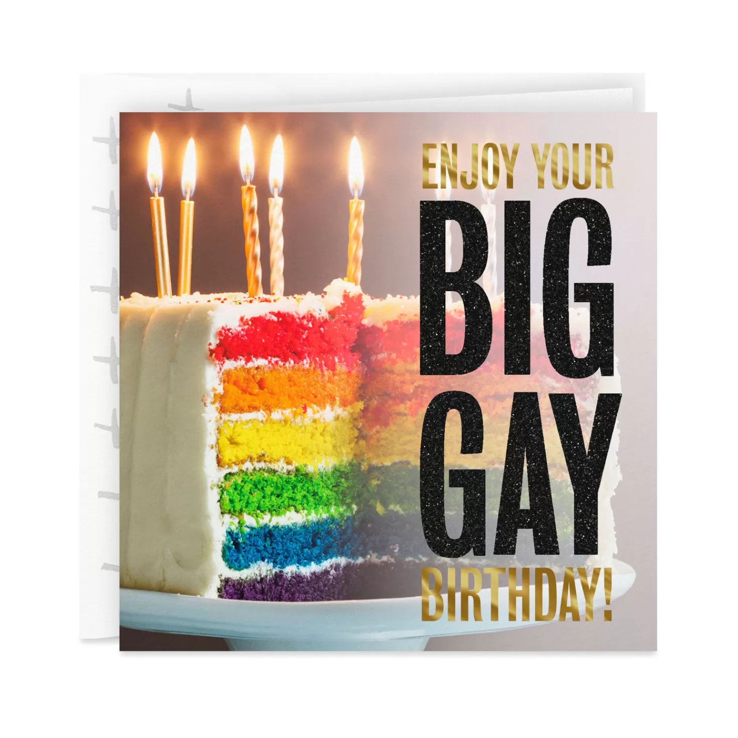 Birthday>Hallmark Big Gay Cake With Candles Birthday Card