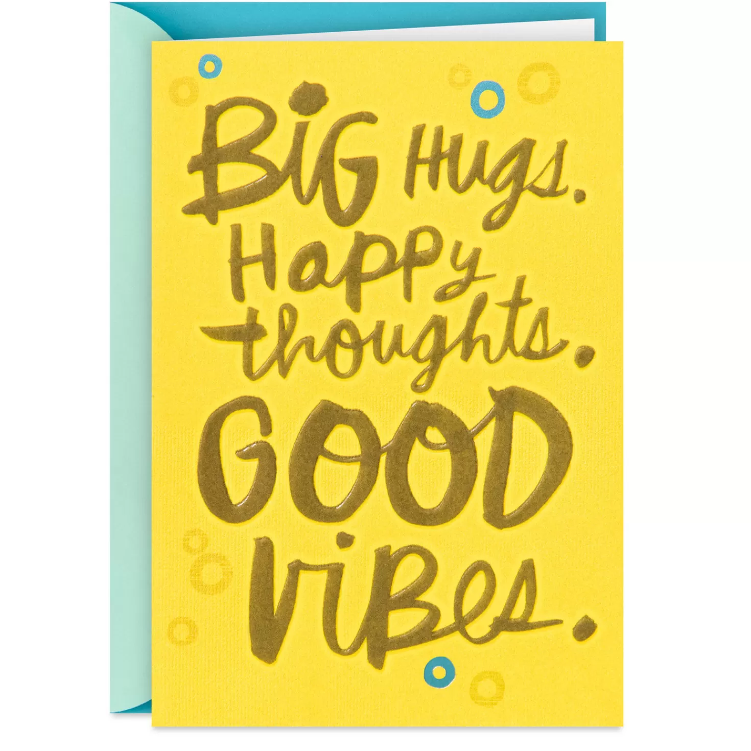 Fashion Big Hugs, Happy Thoughts, Good Vibes Get Well Card Get Well
