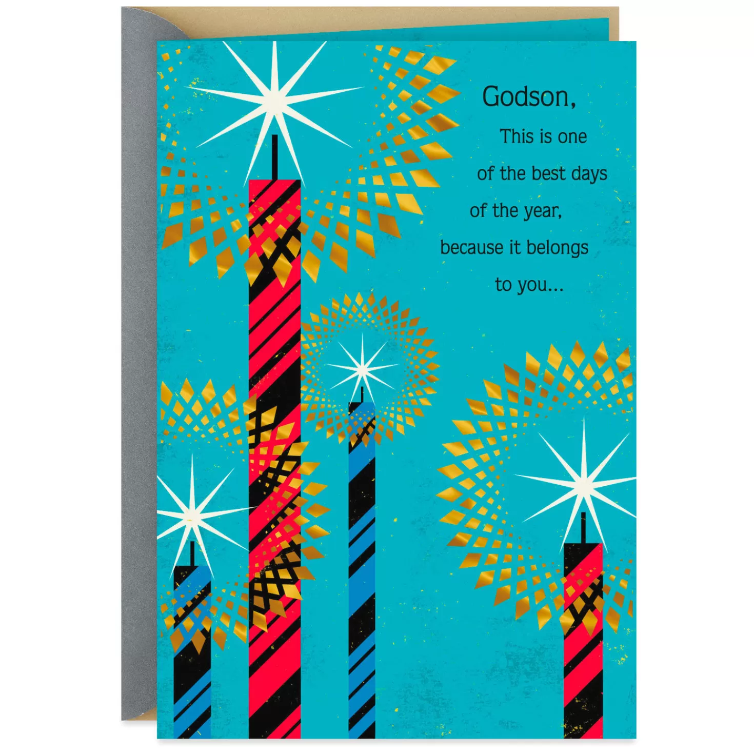 Birthday>Hallmark Birthday Candles Birthday Card For Godson