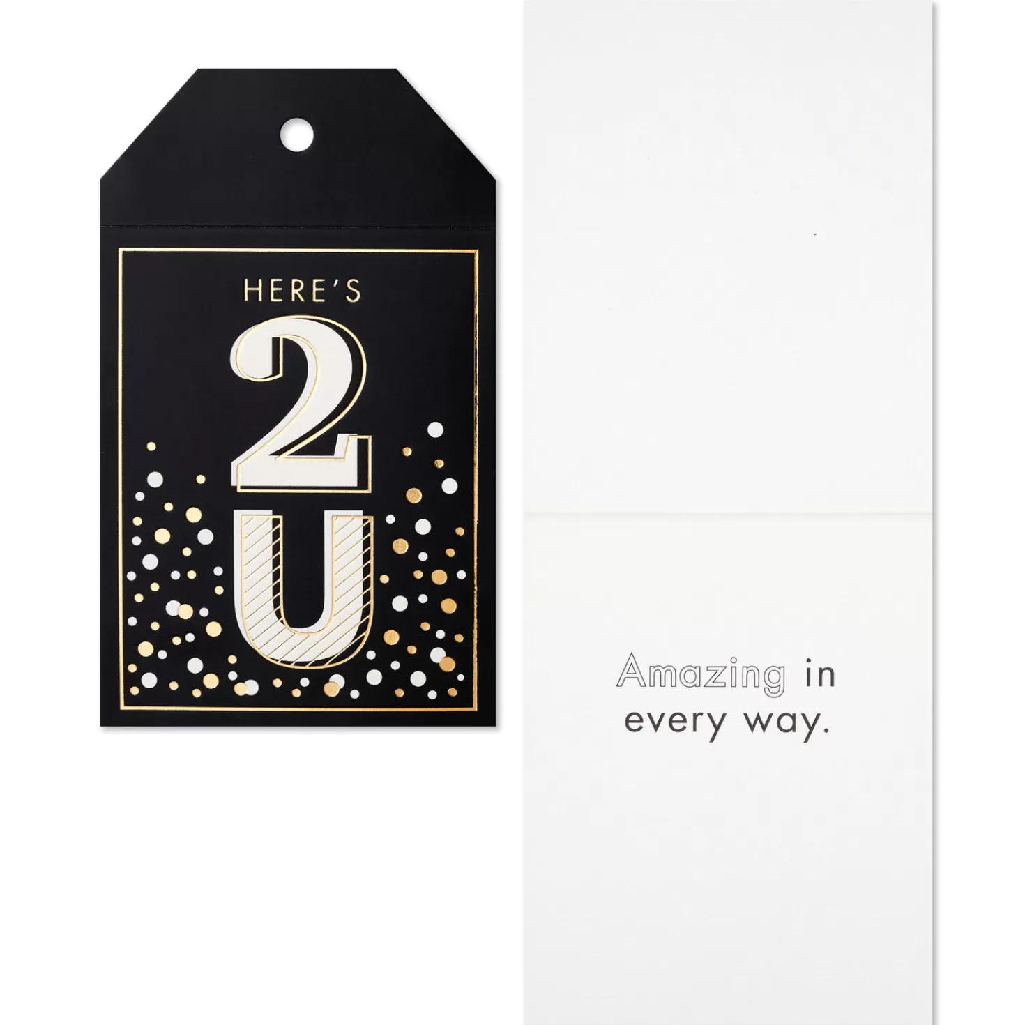 Birthday>Hallmark Black And Gold Large Gift Tag And Ribbon Set