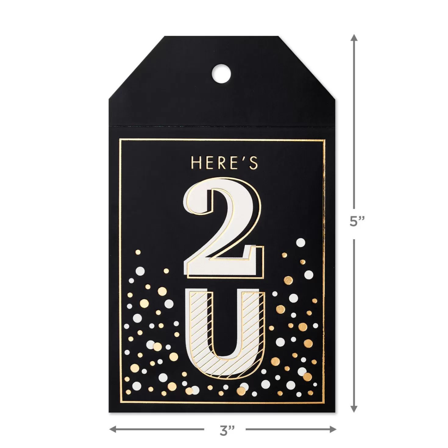 Birthday>Hallmark Black And Gold Large Gift Tag And Ribbon Set