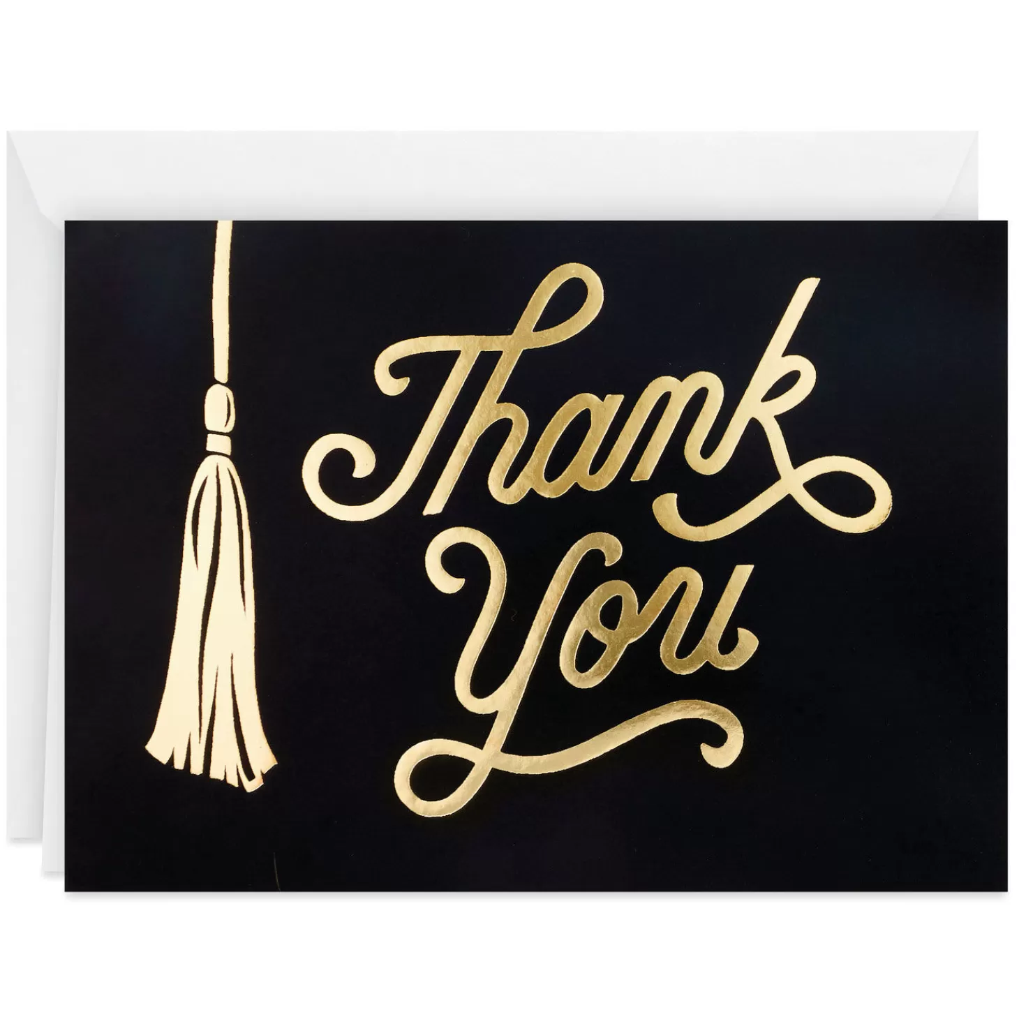 Online Black And Gold Tassel Blank Graduation Thank-You Notes, Pack Of 40 Thank You