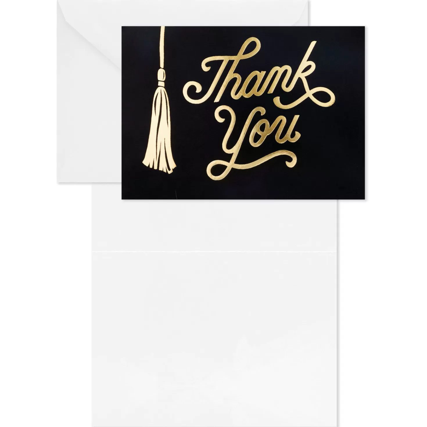 Online Black And Gold Tassel Blank Graduation Thank-You Notes, Pack Of 40 Thank You