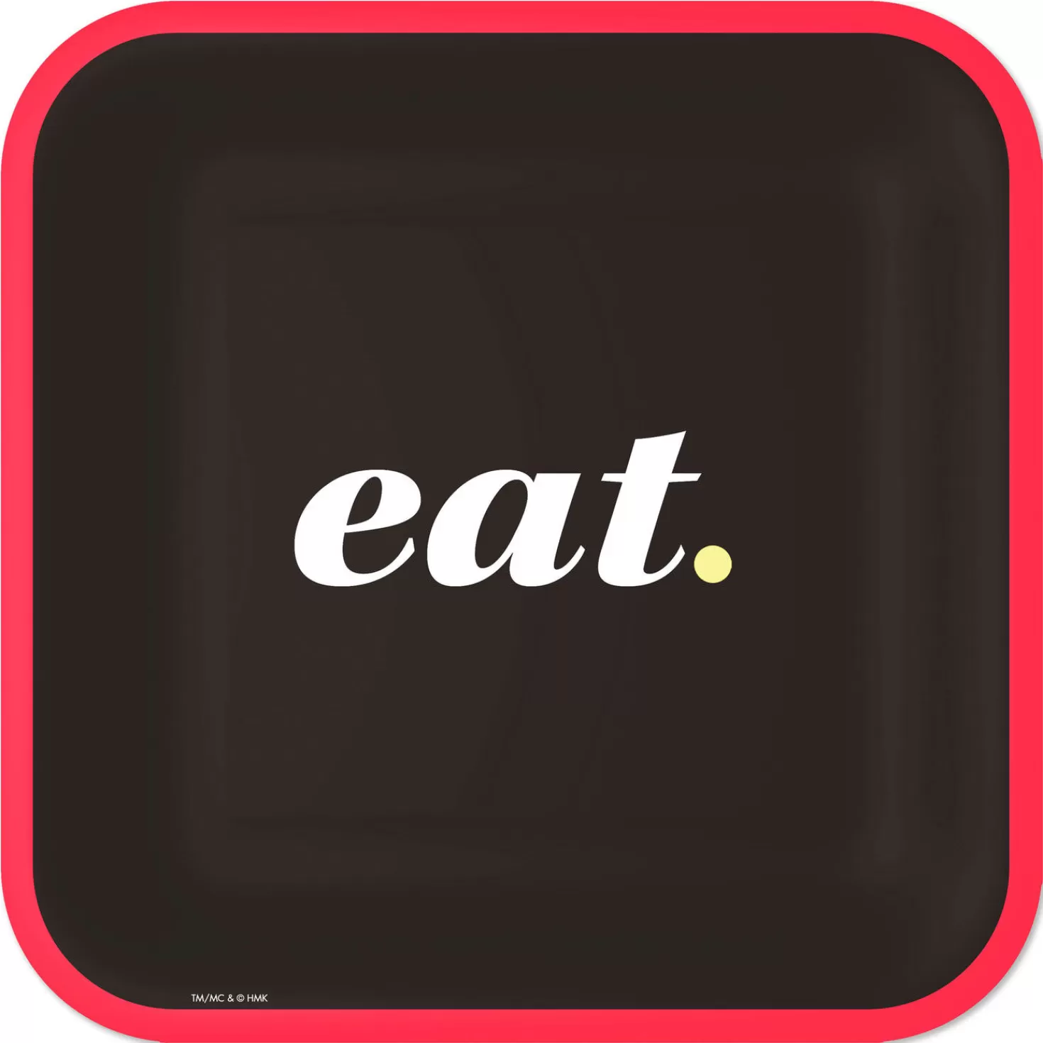 Online Black And Red " Eat" Square Dinner Plates, Set Of 8 Graduation