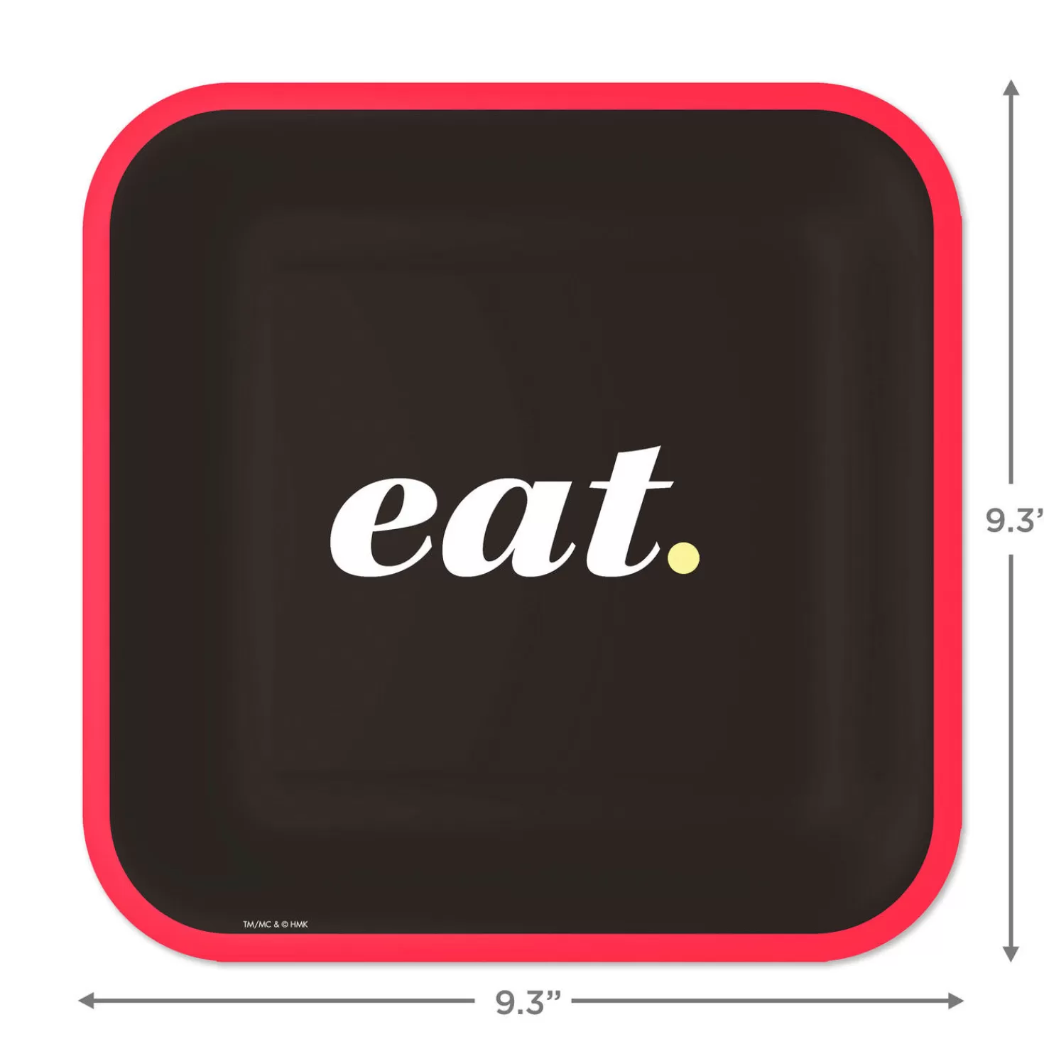 Online Black And Red " Eat" Square Dinner Plates, Set Of 8 Graduation