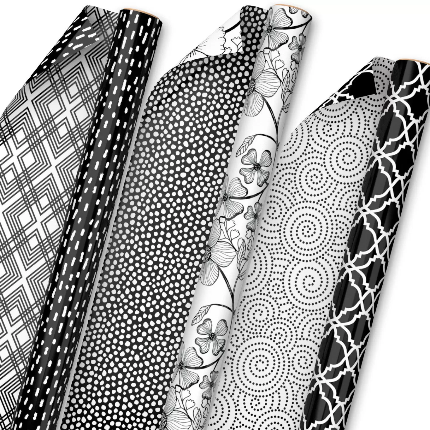 Hot Black And White Prints 3-Pack Reversible Wrapping Paper, 75 Sq. Ft. Total Wedding