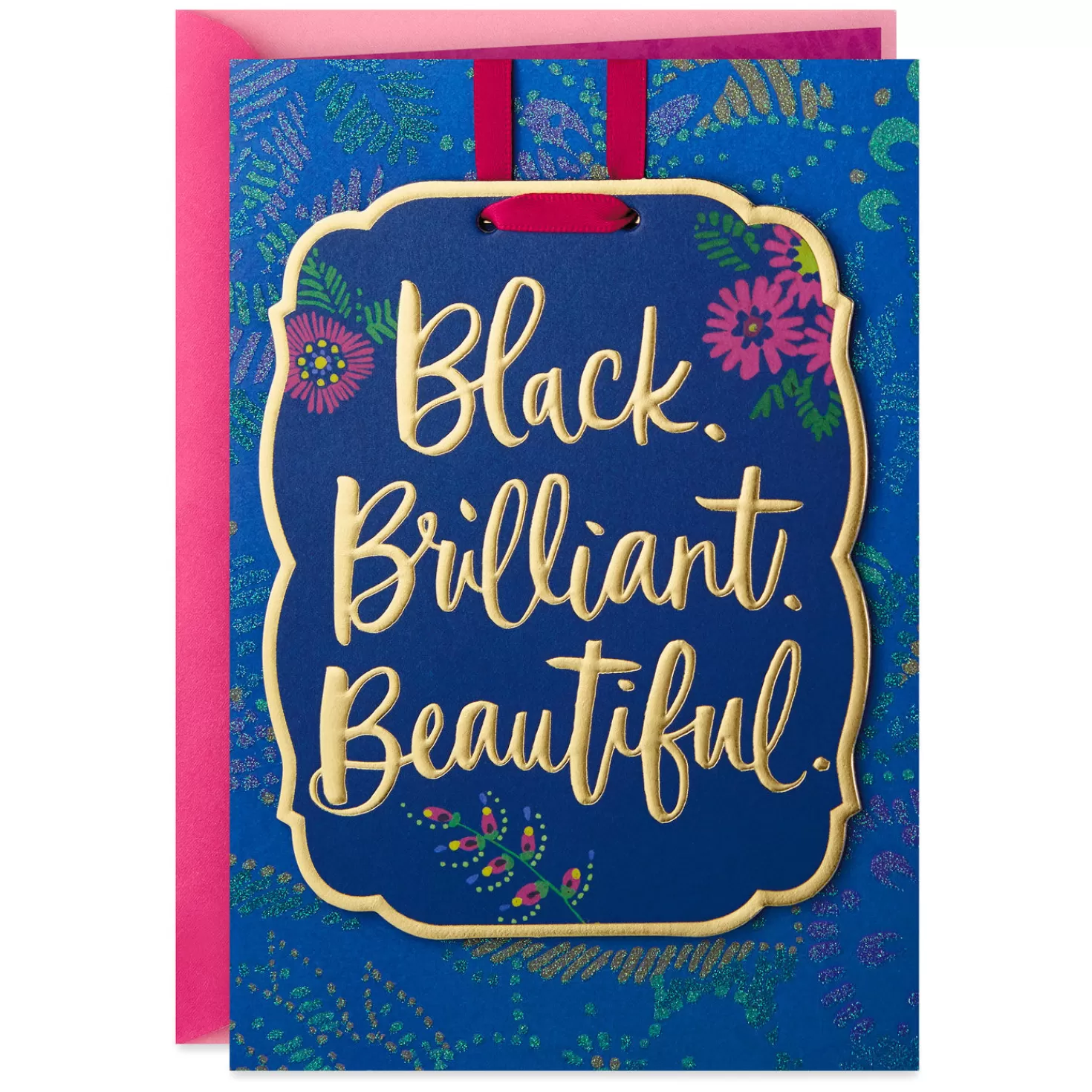 Birthday>Hallmark Black, Brilliant And Beautiful Birthday Card With Decoration