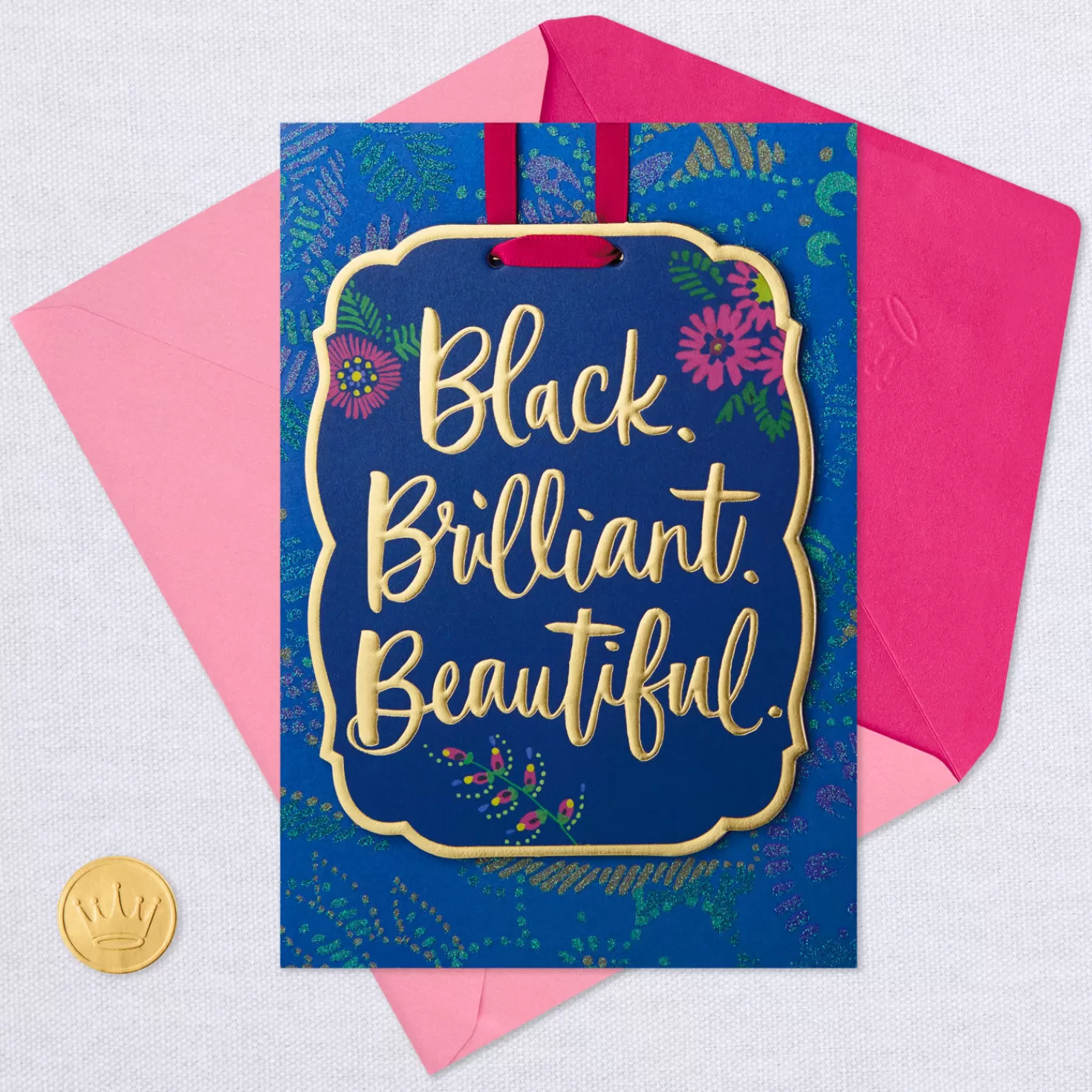 Birthday>Hallmark Black, Brilliant And Beautiful Birthday Card With Decoration