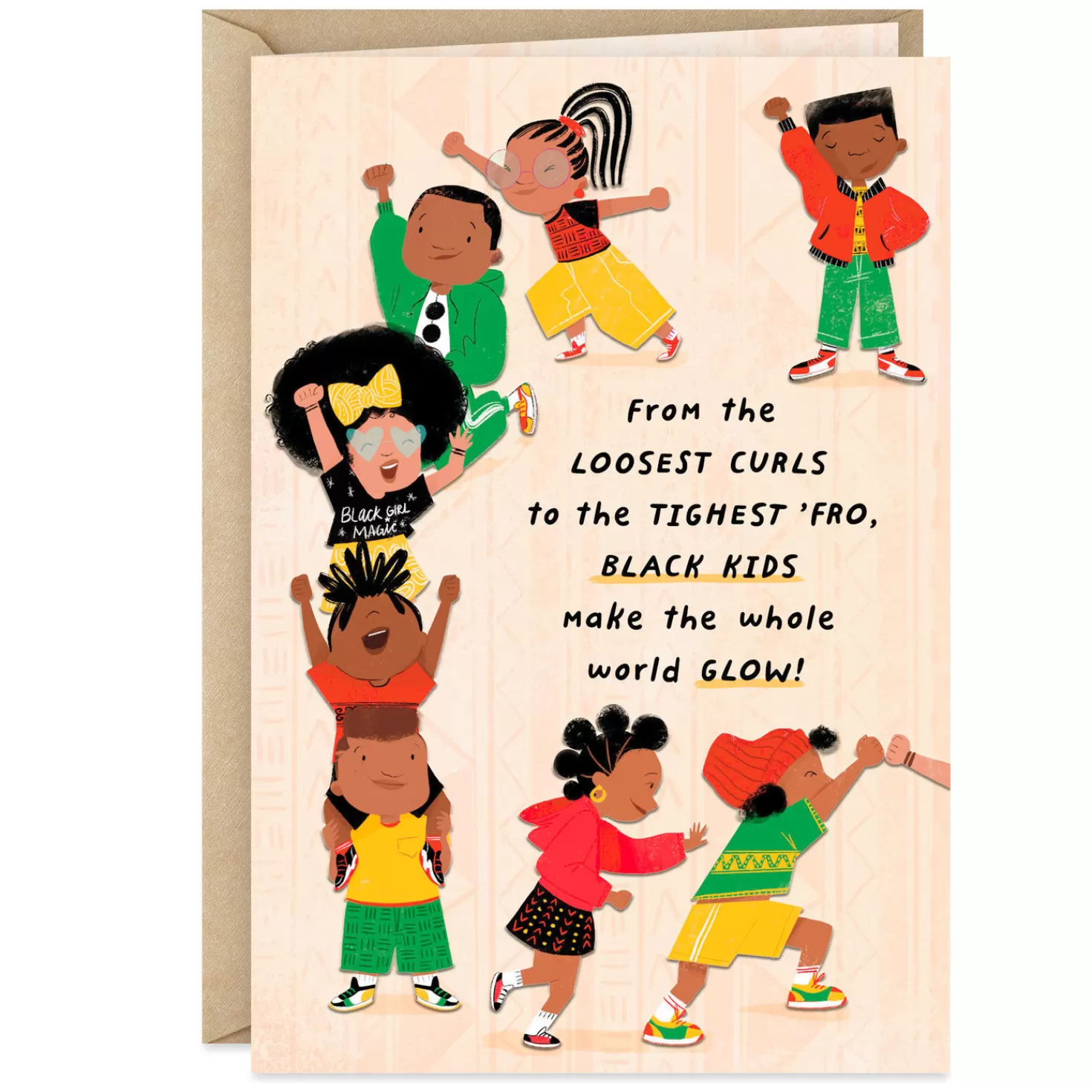 Best Black Kids Make The Whole World Glow Card Encouragement