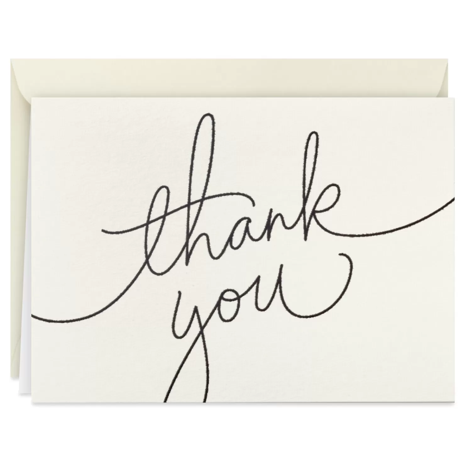 Hot Black Script Bulk Boxed Blank Thank-You Notes, Pack Of 40 Wedding