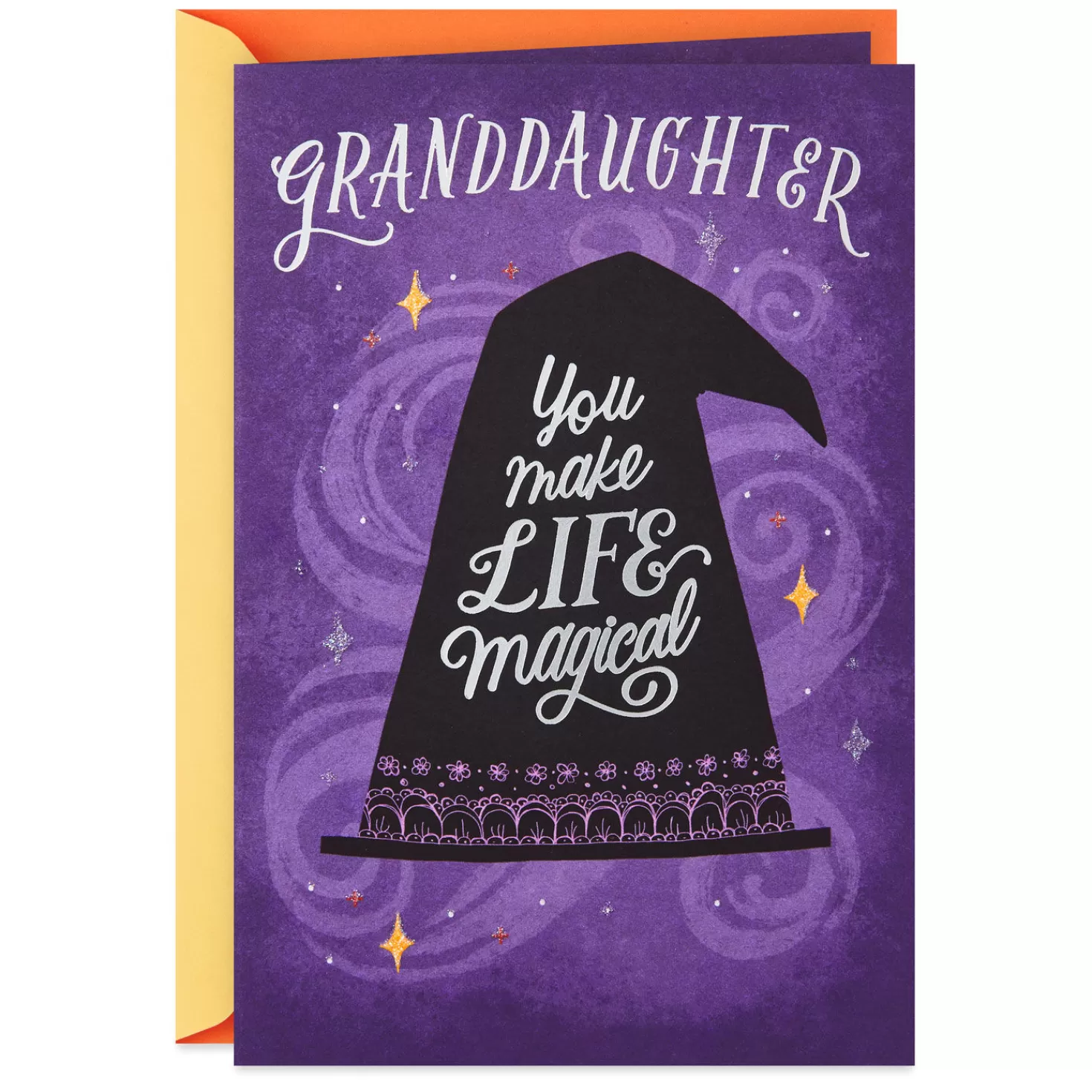Halloween (10/31)>Hallmark Black Witch's Hat Halloween Card For Granddaughter