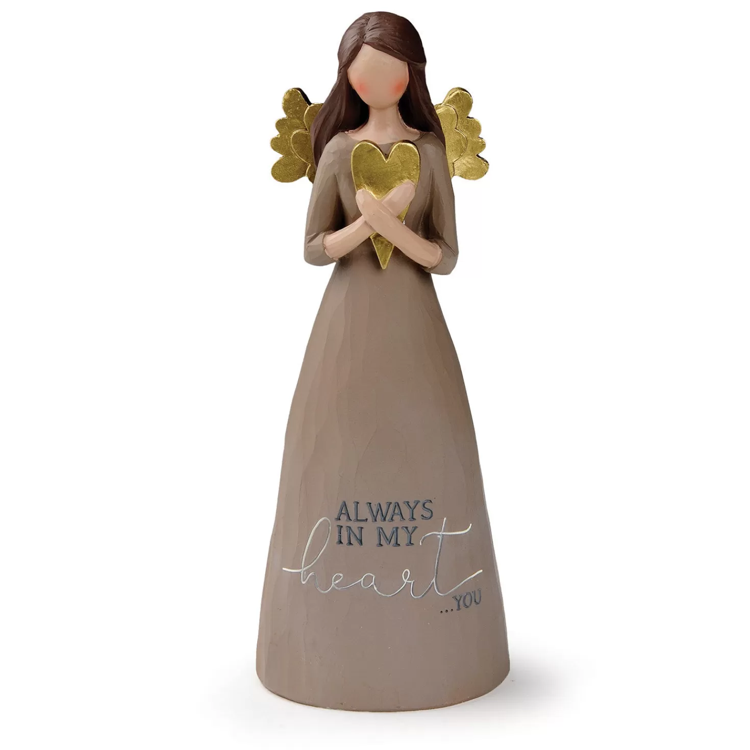 New Blossom Bucket Always In My Heart Angel Figurine, 8" Encouragement
