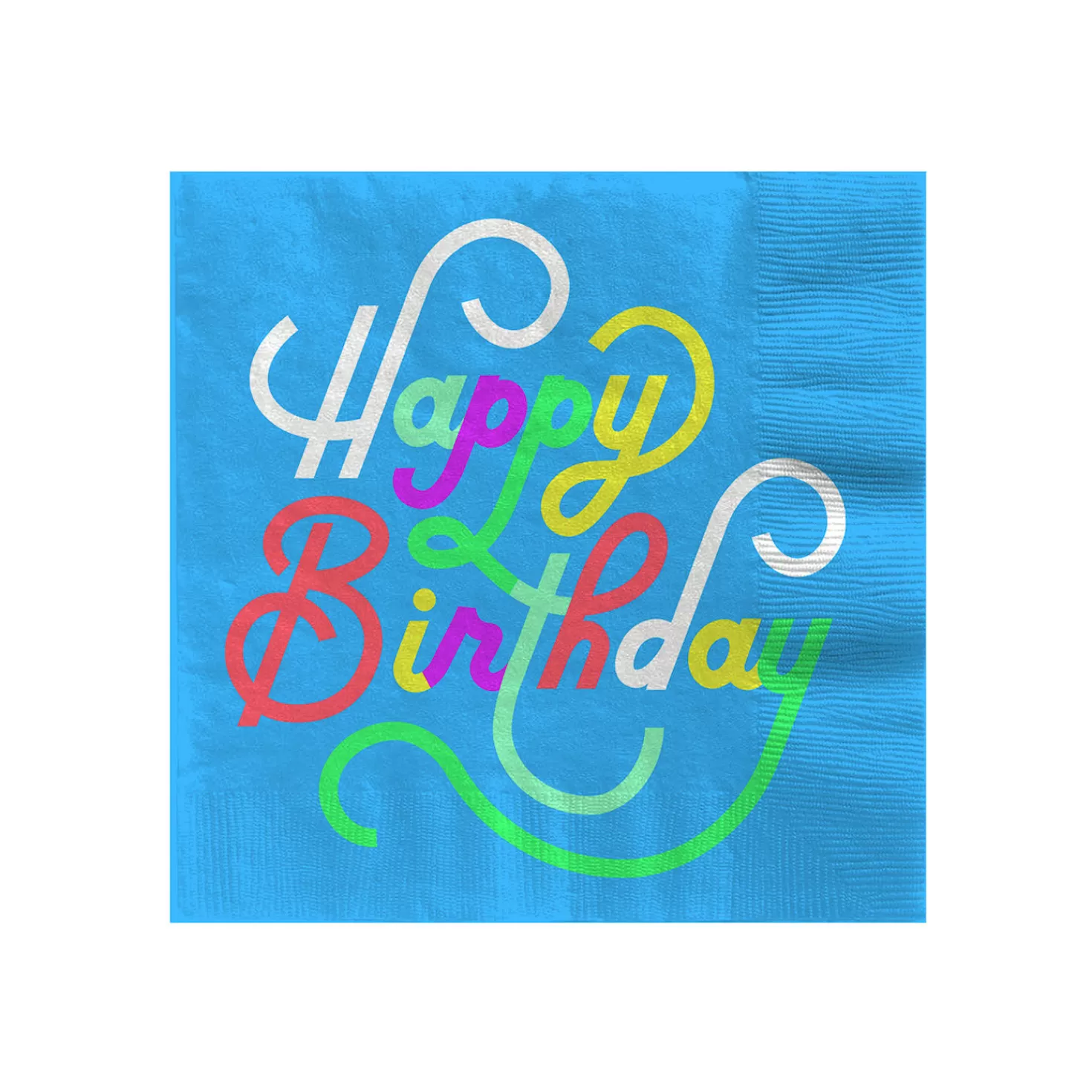 Birthday>Hallmark Blue " Happy Birthday" Cocktail Napkins, Set Of 16