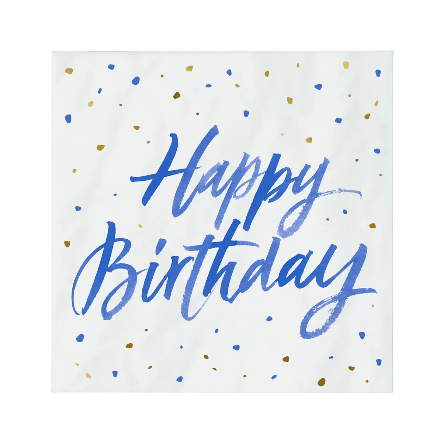 Birthday>Hallmark Blue " Happy Birthday" On White Dinner Napkins, Set Of 16
