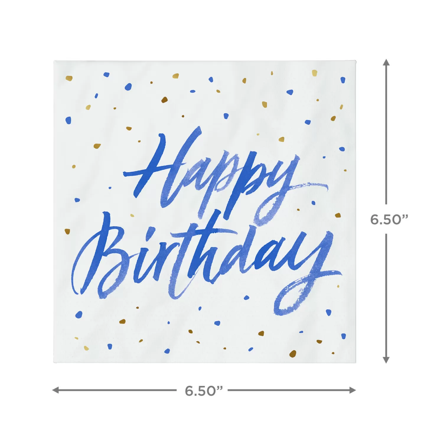 Birthday>Hallmark Blue " Happy Birthday" On White Dinner Napkins, Set Of 16