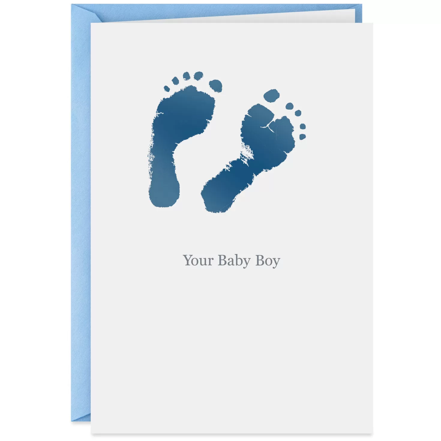 Outlet Blue Footprints New Baby Boy Card Baby