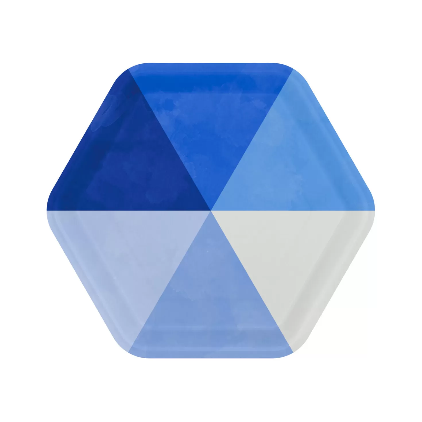 Baby>Hallmark Blue Pinwheel Hexagonal Dessert Plates, Set Of 8
