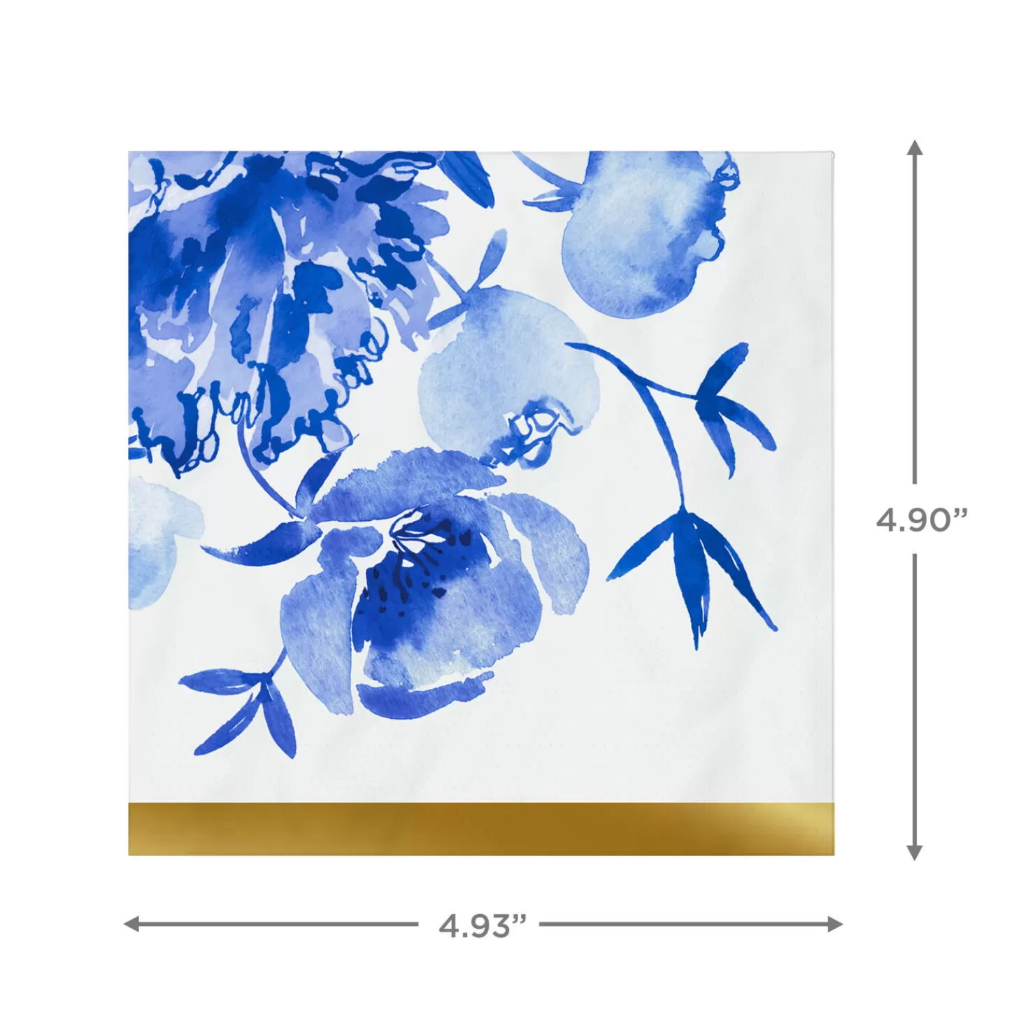 Baby>Hallmark Blue Watercolor Floral Cocktail Napkins, Set Of 16