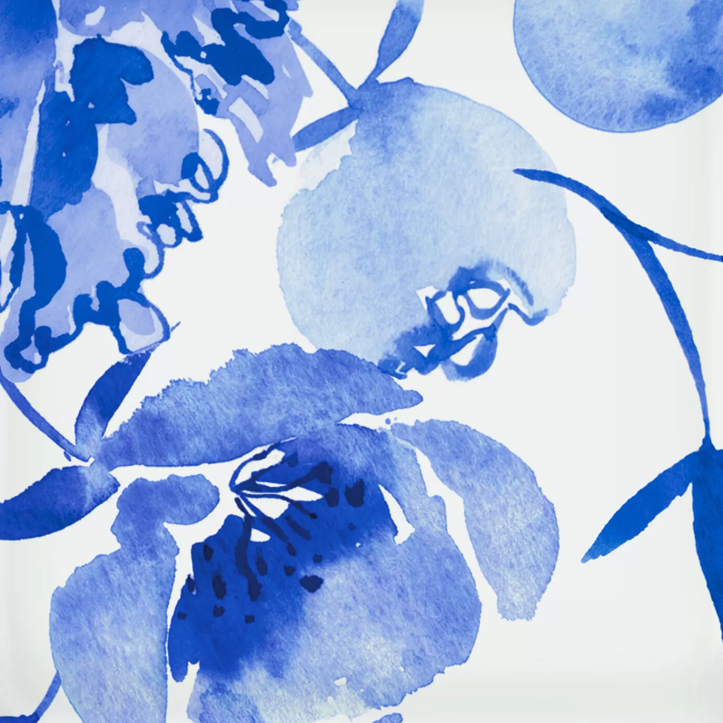Baby>Hallmark Blue Watercolor Floral Square Dinner Plates, Set Of 8