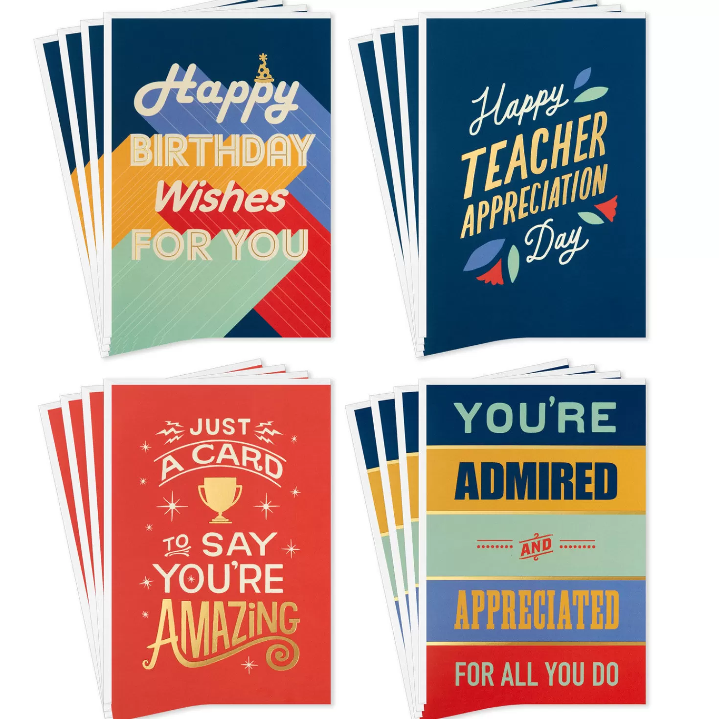 Store Bold And Colorful Boxed Teacher Appreciation Cards Assortment, Pack Of 16 Teacher Appreciation