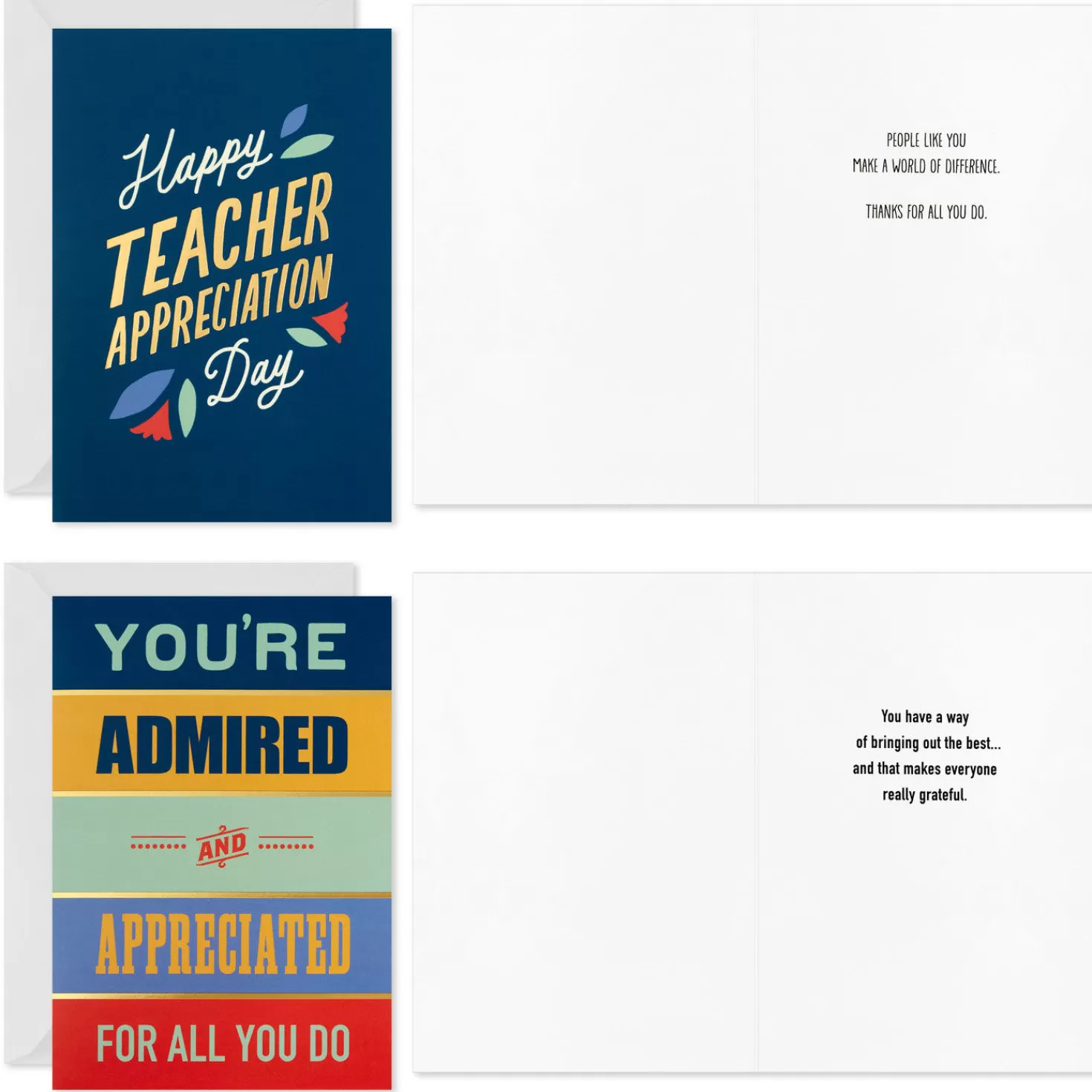 Store Bold And Colorful Boxed Teacher Appreciation Cards Assortment, Pack Of 16 Teacher Appreciation