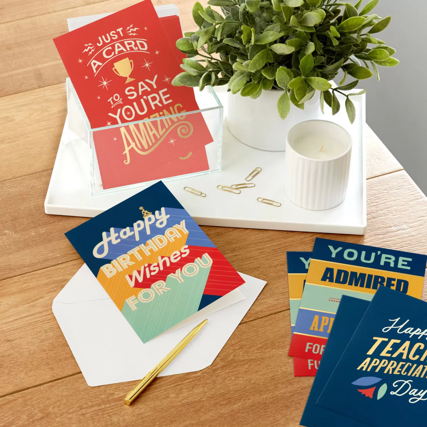 Store Bold And Colorful Boxed Teacher Appreciation Cards Assortment, Pack Of 16 Teacher Appreciation