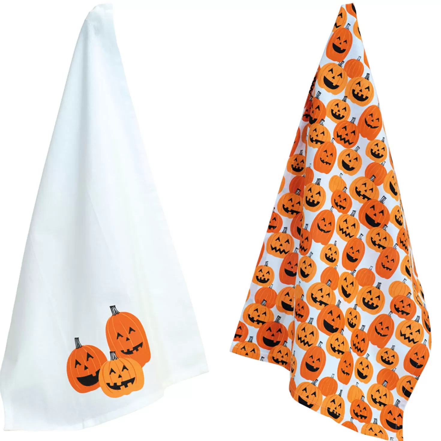 Halloween (10/31)>Hallmark Boston International Jack-O'-Lanterns Tea Towels, Set Of 2