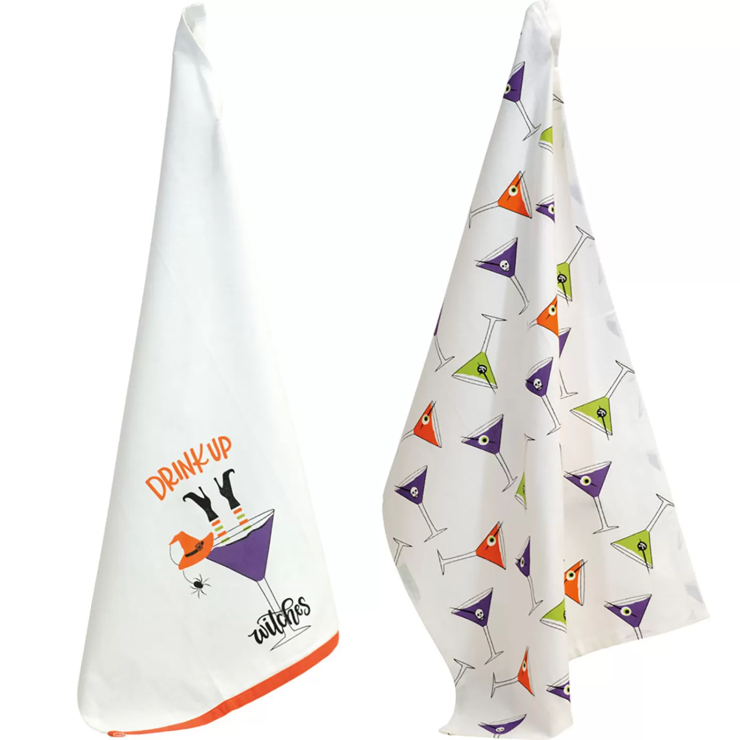 Halloween (10/31)>Hallmark Boston International Martini Witches Tea Towels, Set Of 2