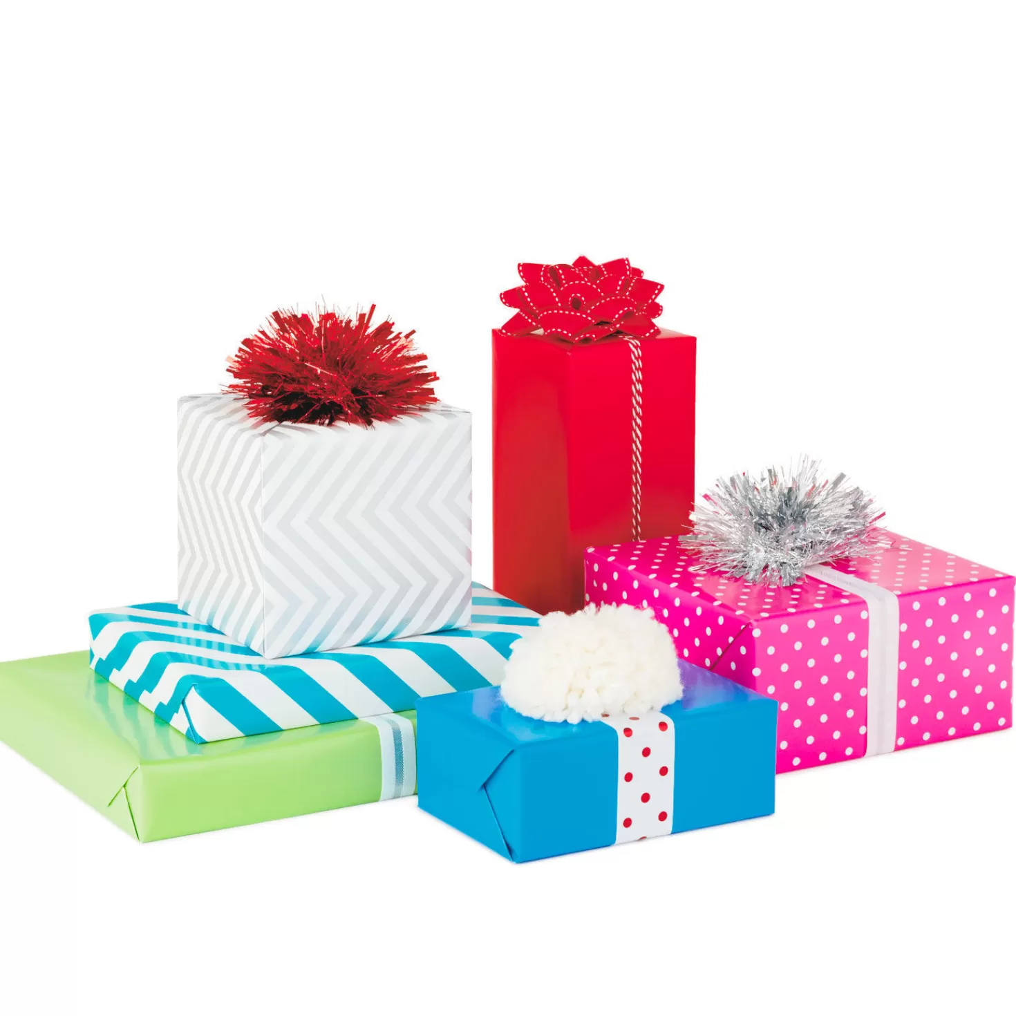 Baby>Hallmark Bright And Bold 6-Pack Wrapping Paper, 180 Sq. Ft. Total