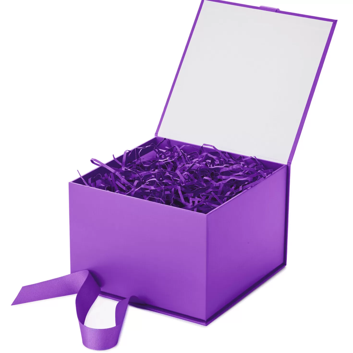 Birthday>Hallmark Bright Purple 5X7 Large Gift Box With Shredded Paper Filler